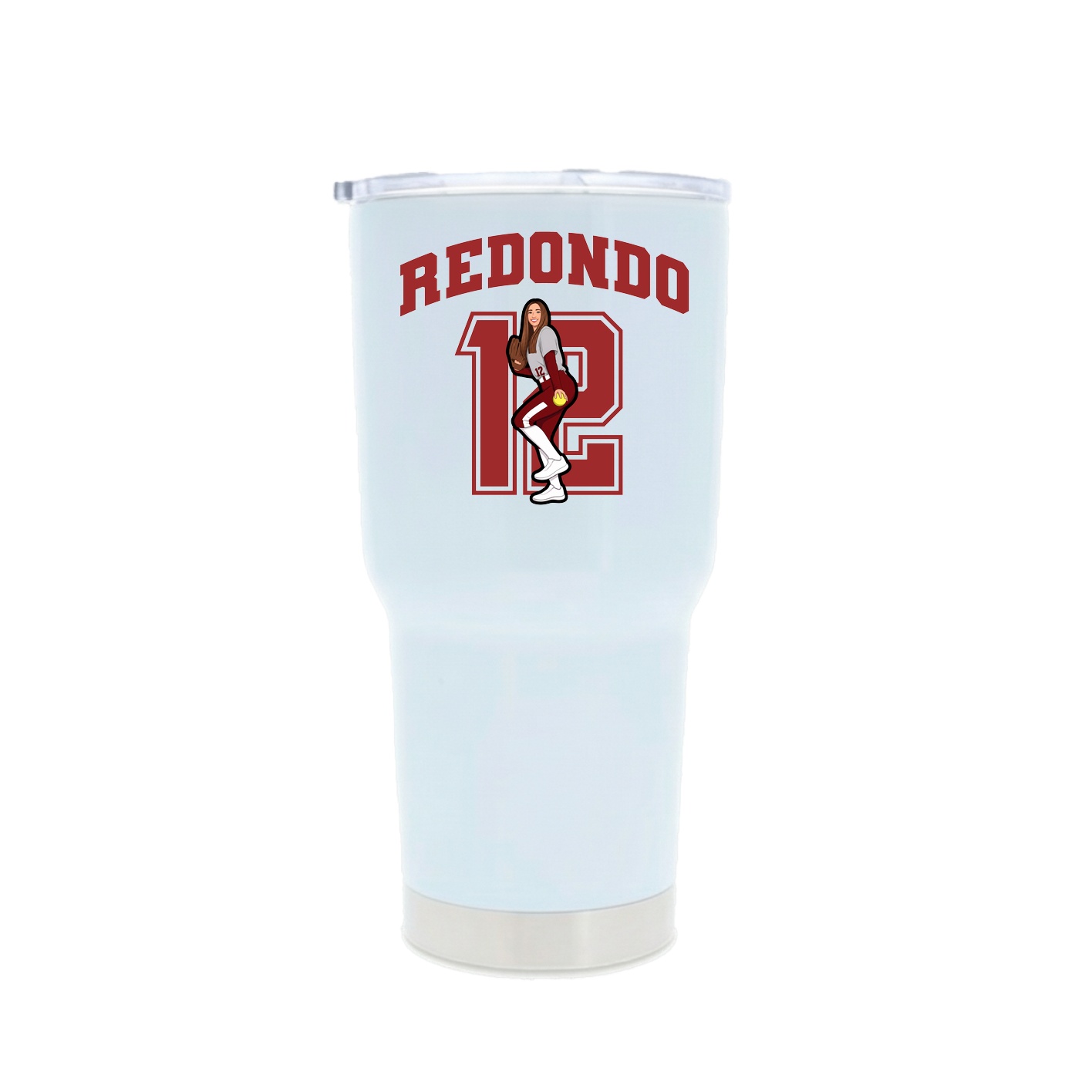 30oz Stainless Steel Tumbler — Number in White