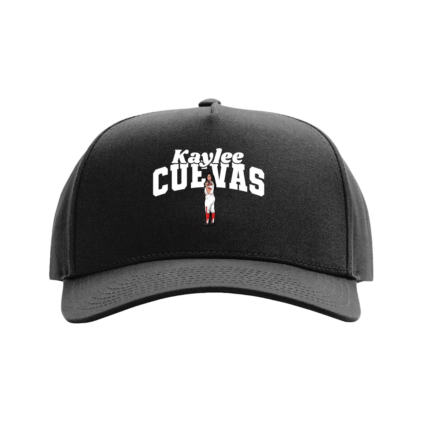 Full Fabric Five-Panel Champ Cap — Signature Arch in Black