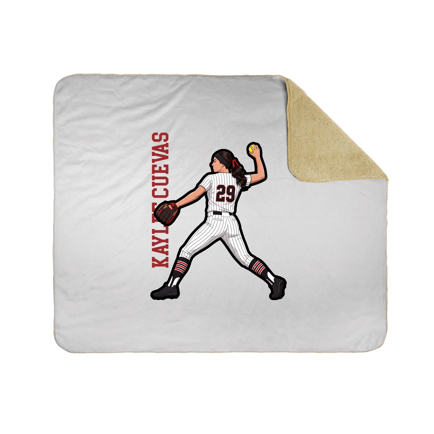 Throw Blanket — Name Vertical in White