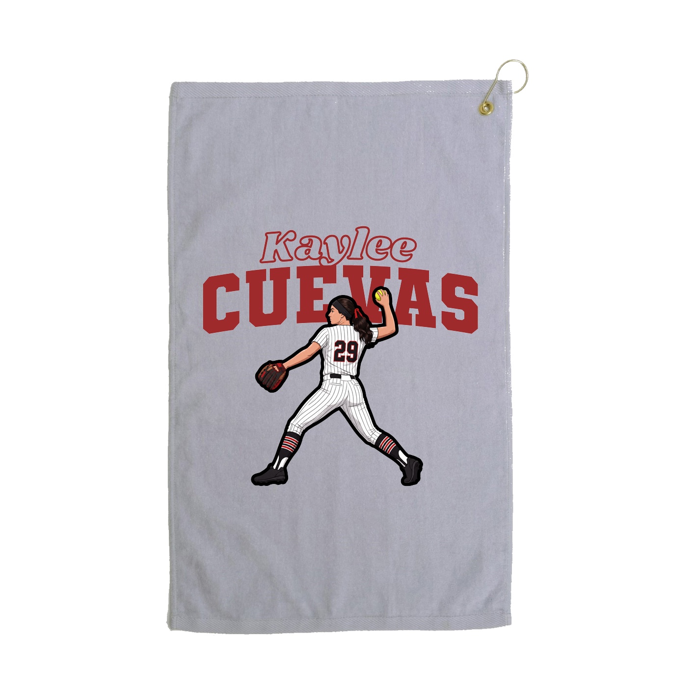 Golf Towel — Name Arch in Grey