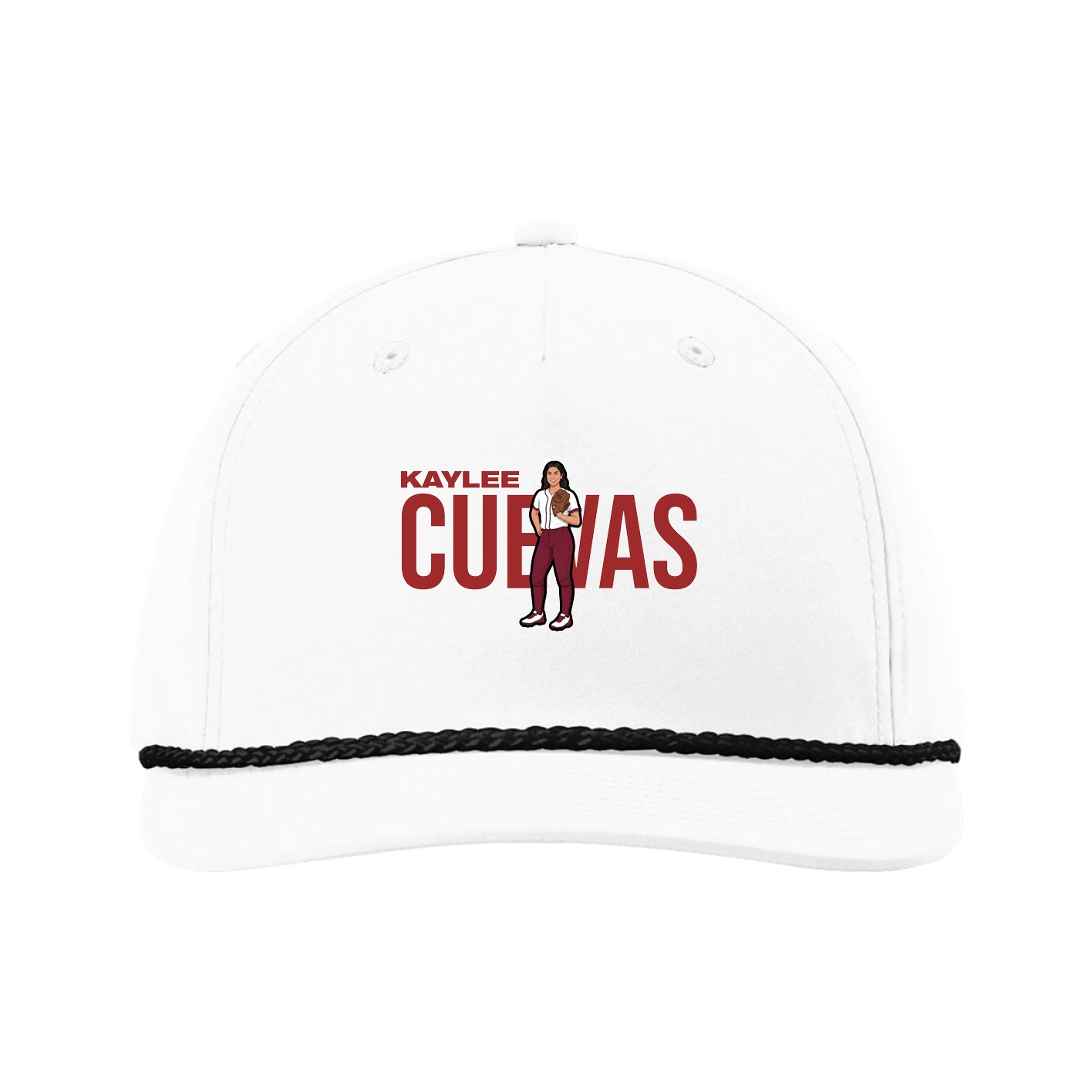 Five-Panel Classic Rope Cap — Player Name in White