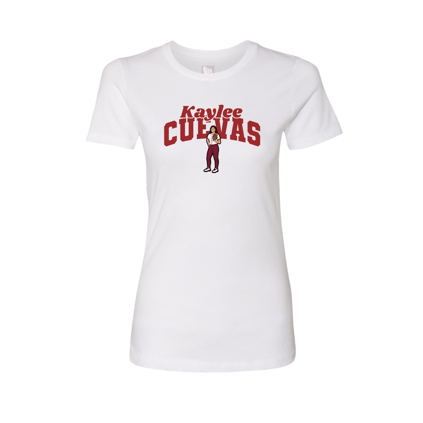 Fitted Women's Tee — Signature Arch in White