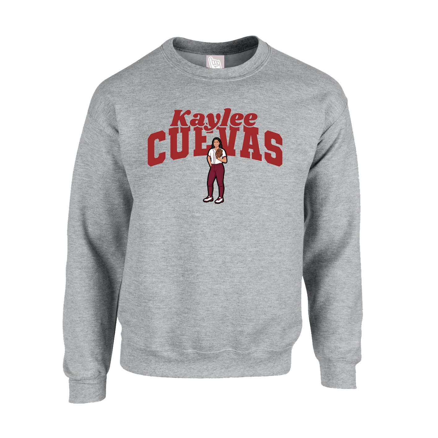 Fleece Crew — Signature Arch in Grey