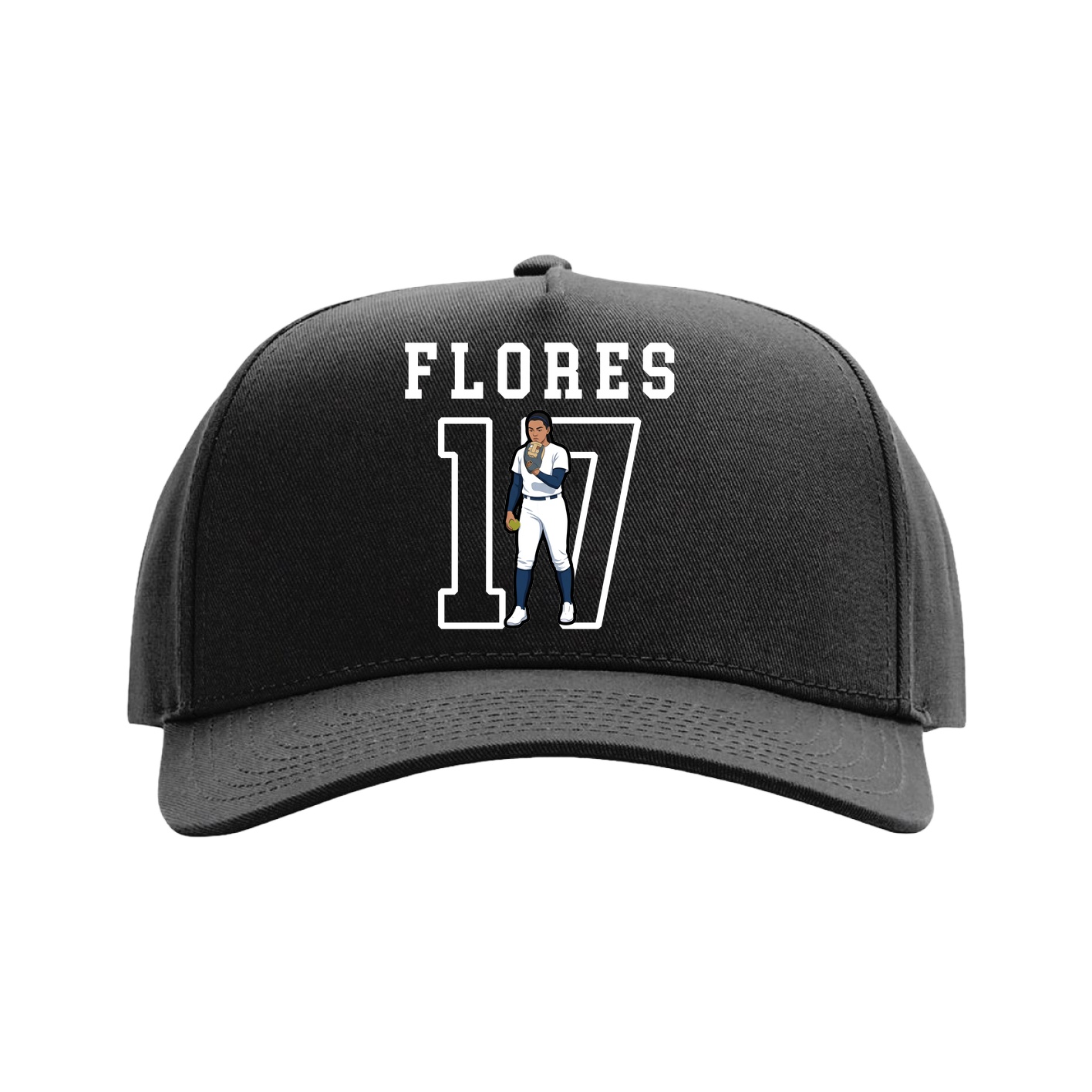 Full Fabric Five-Panel Champ Cap — Shirsey in Black