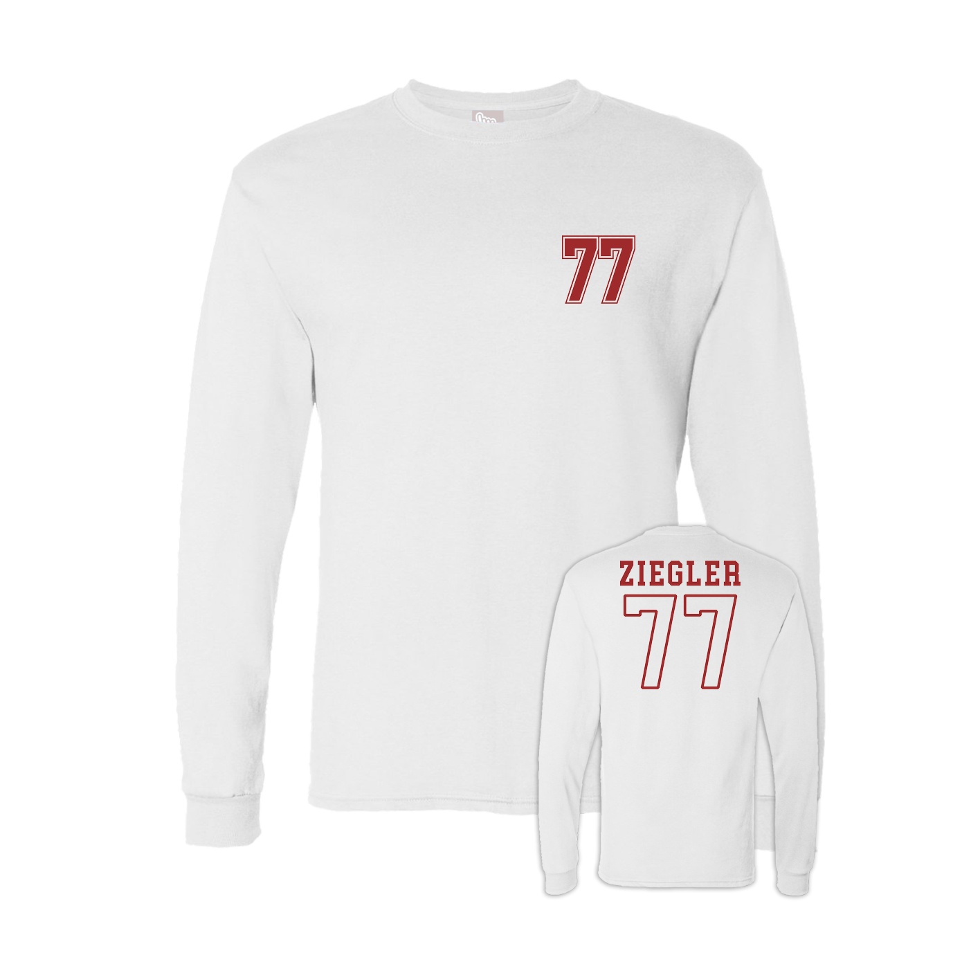 Long Sleeve Tee — Chest Back in White