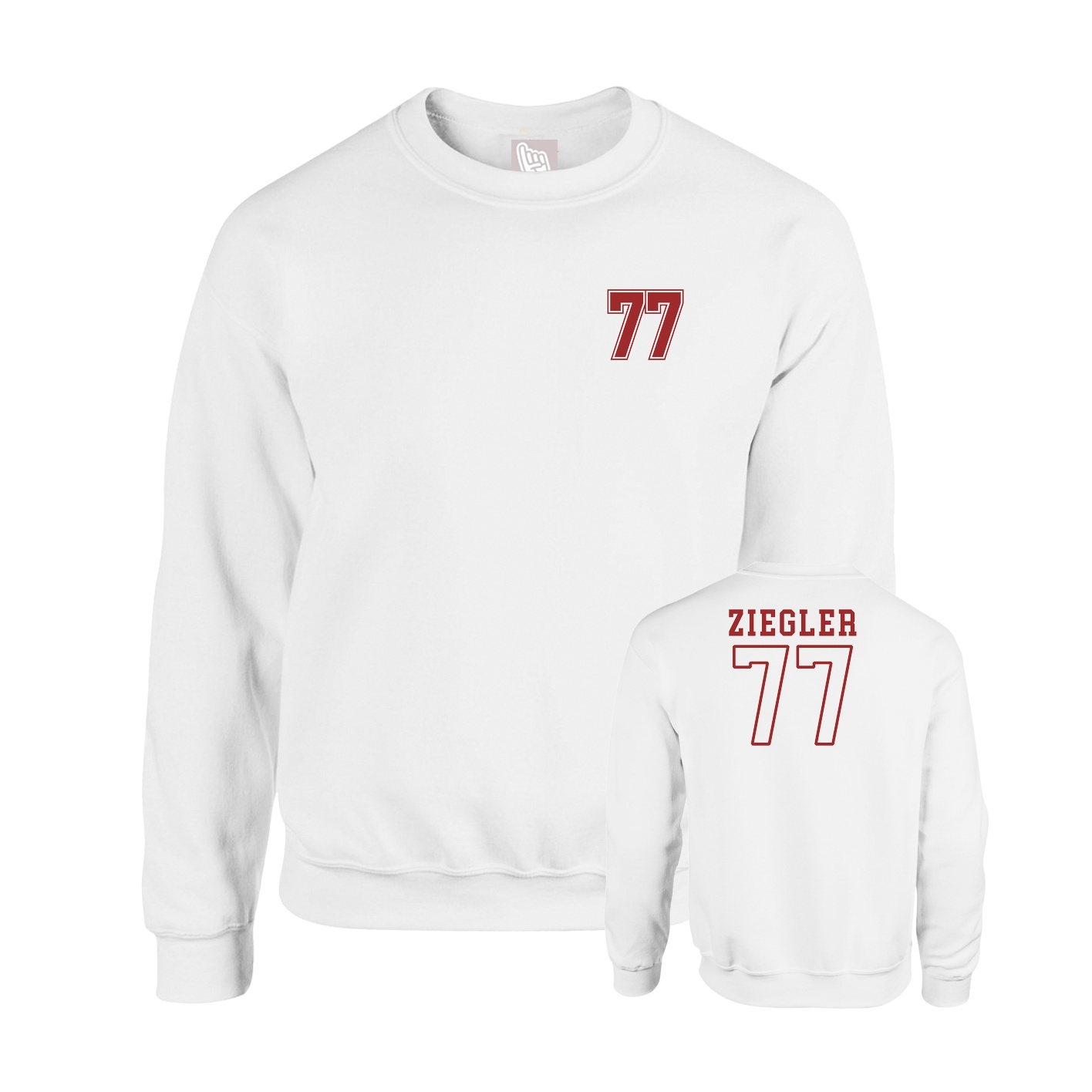 Fleece Crew — Chest Back in White