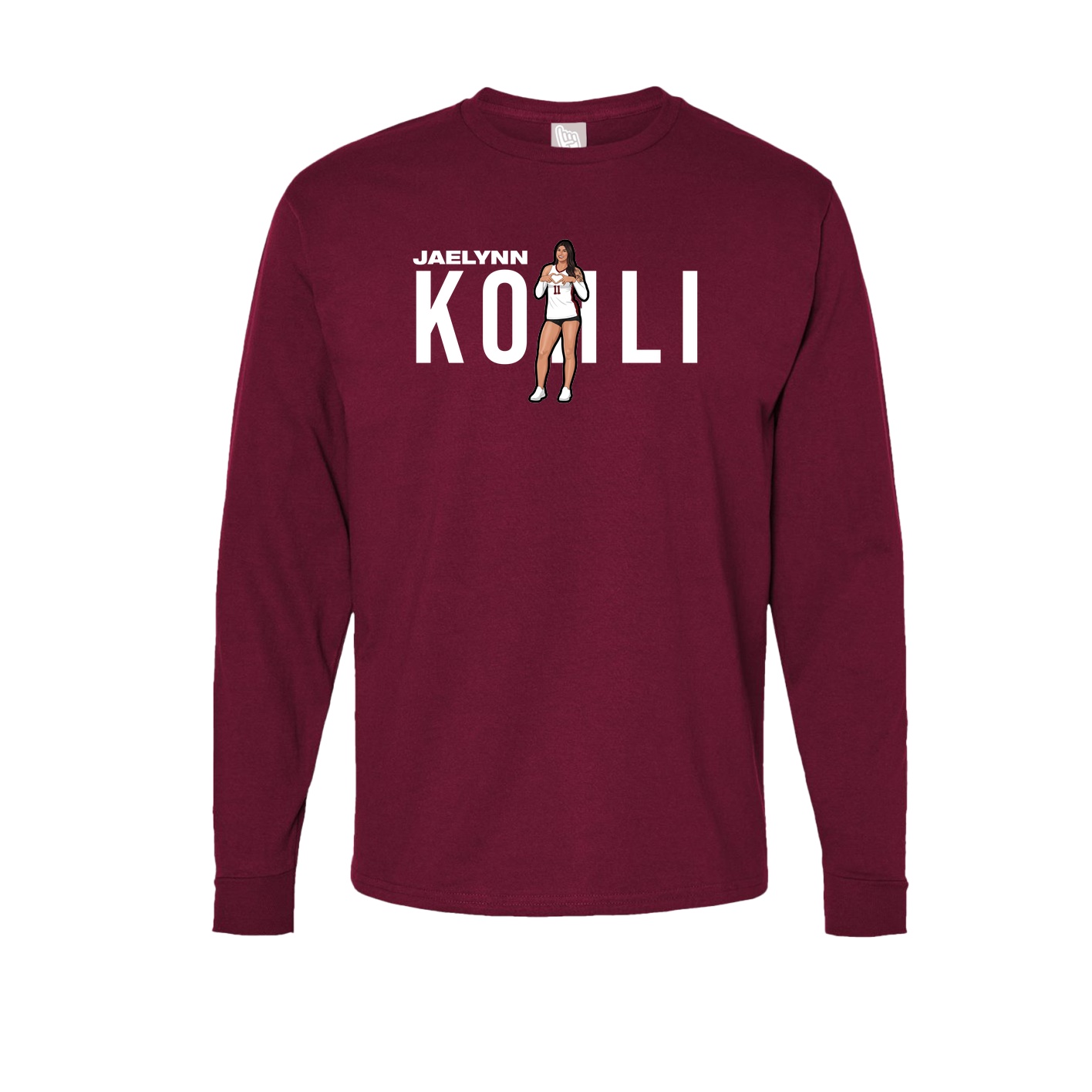 Long Sleeve Tee — Player Name in Cardinal