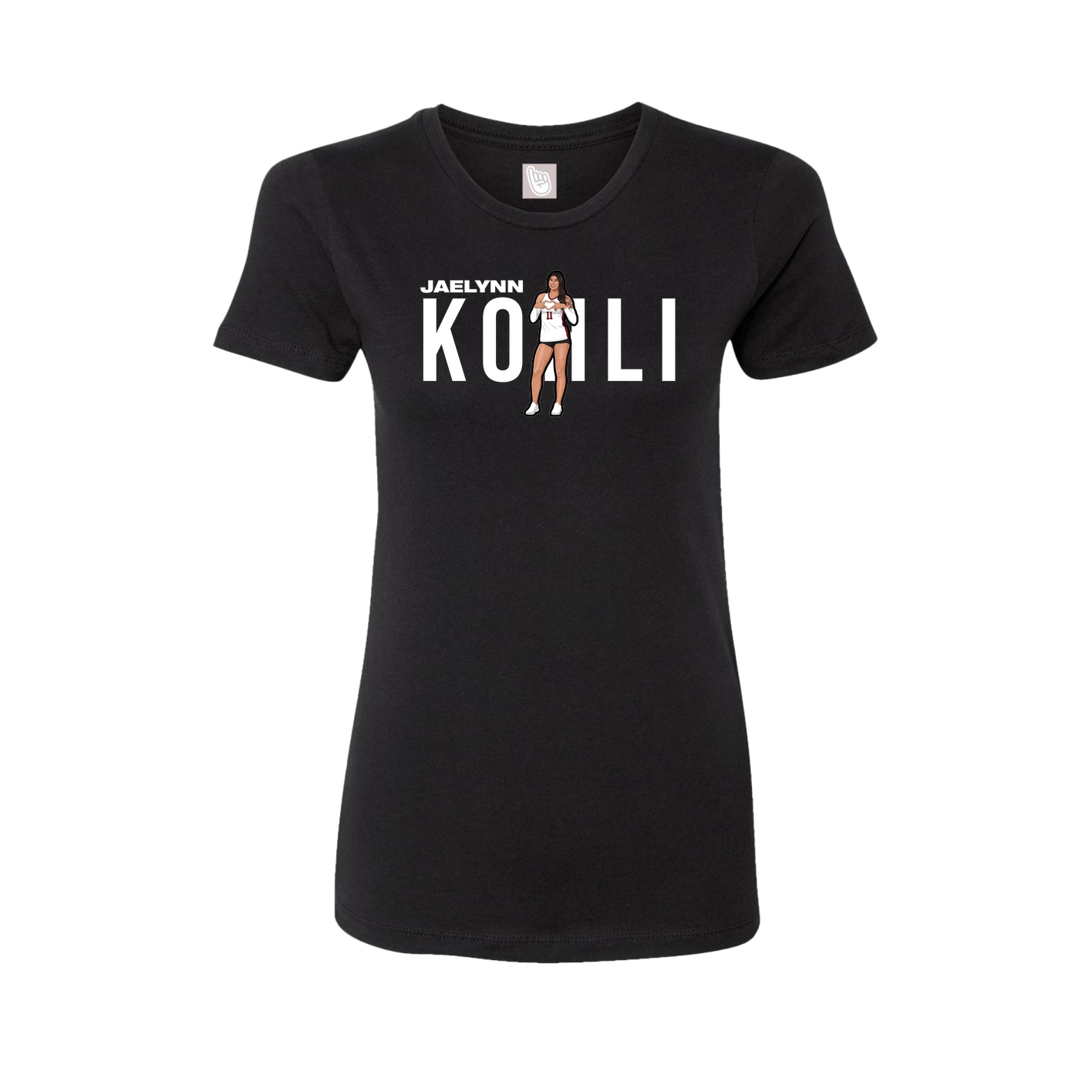Fitted Women's Tee — Player Name in Black