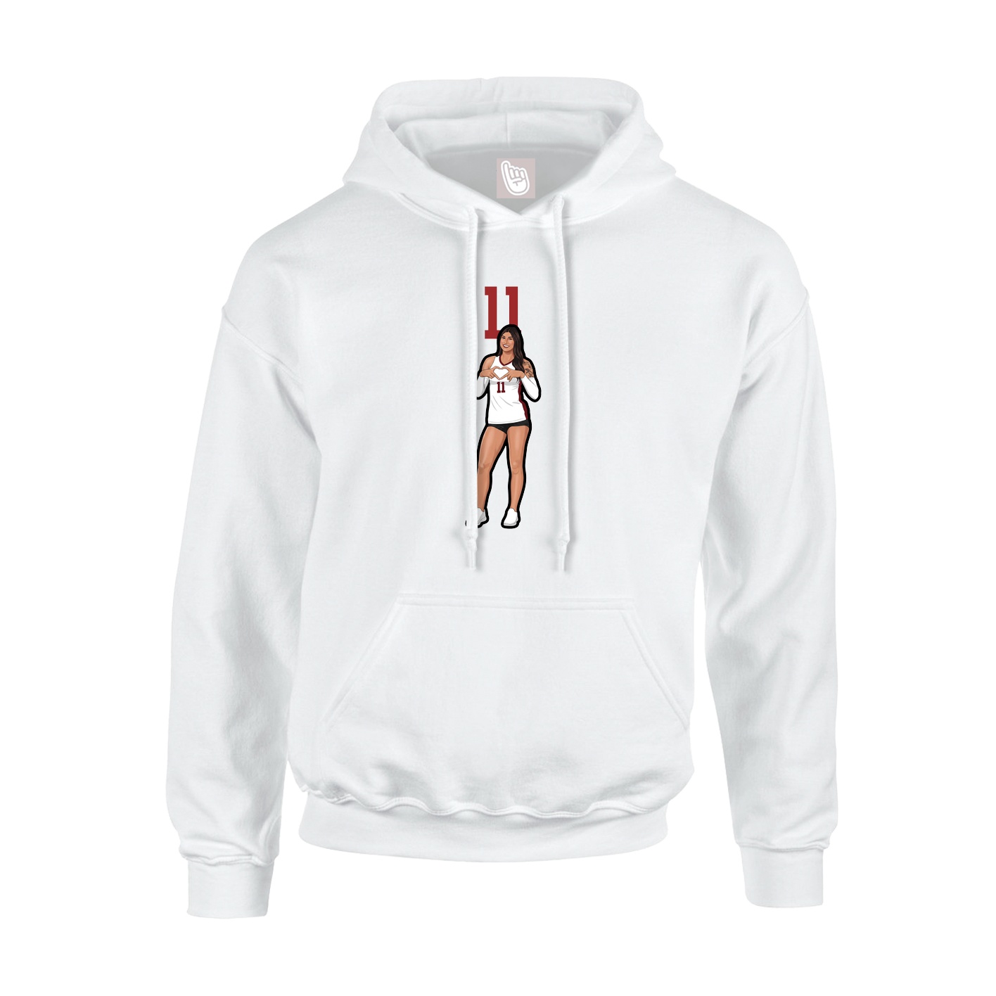 Youth Hoodie — Number Top in White