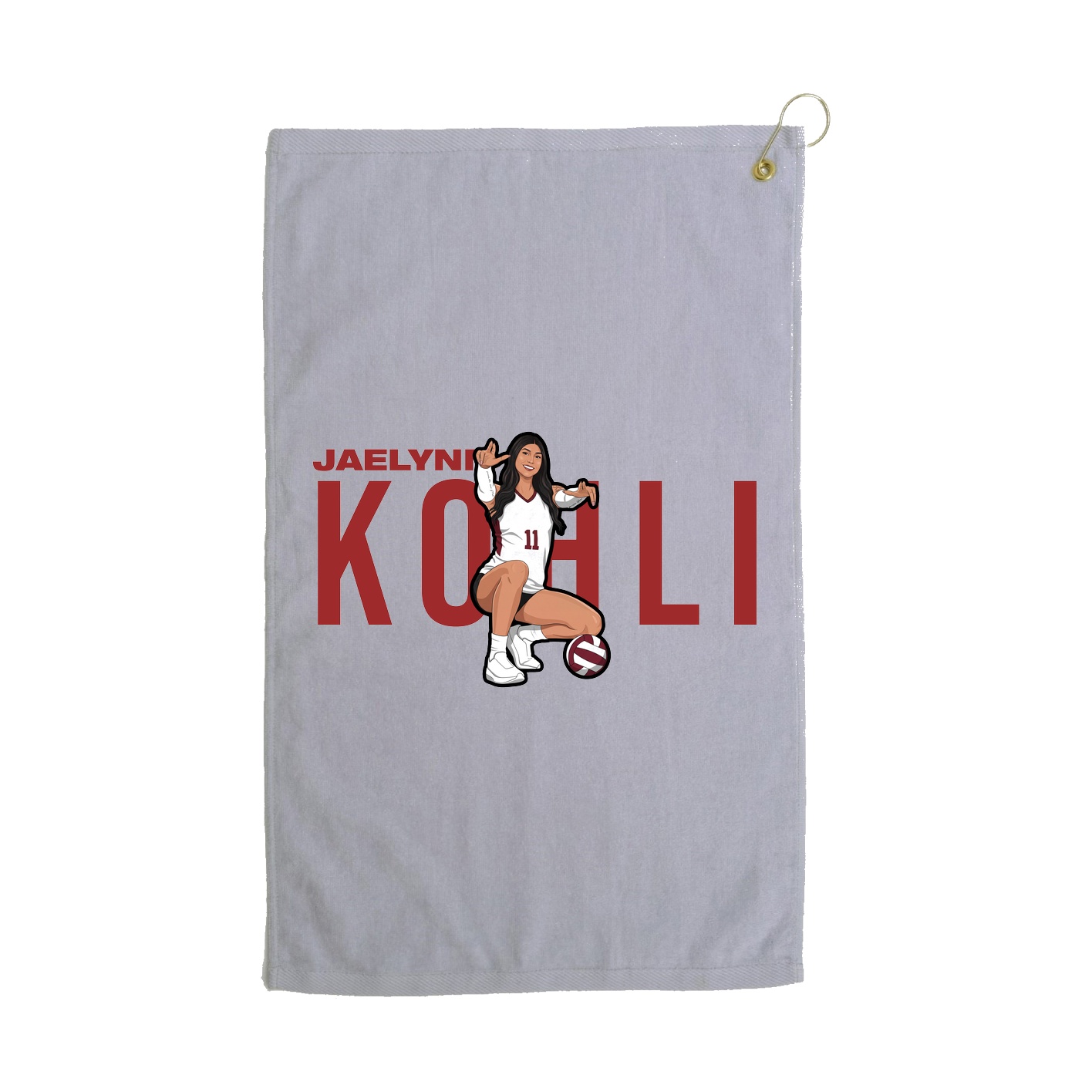 Golf Towel — Player Name in Grey
