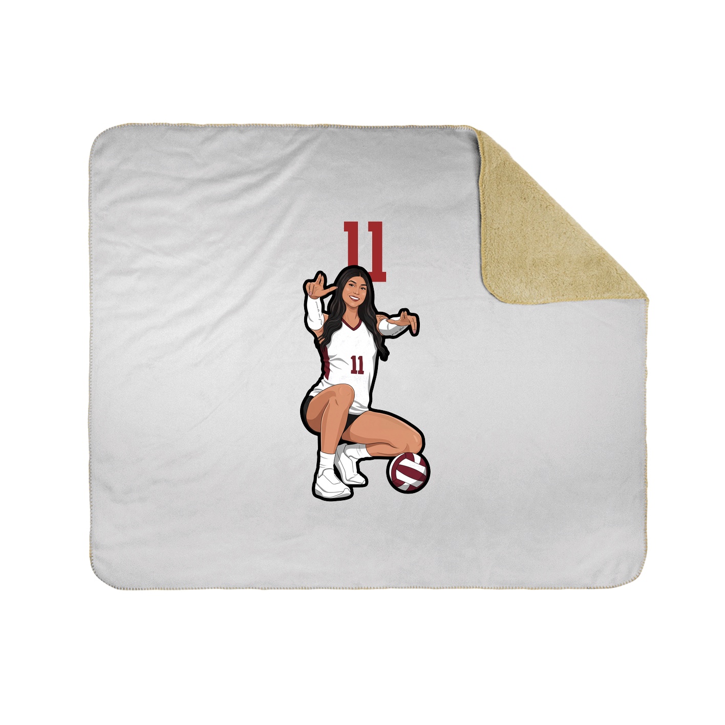 Throw Blanket — Number Top in White
