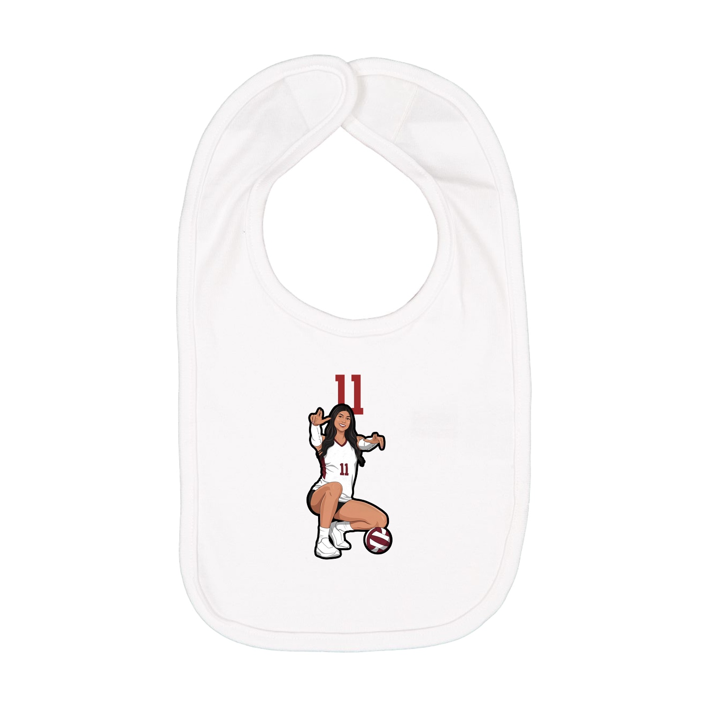 Infant Bib — Number Top in White