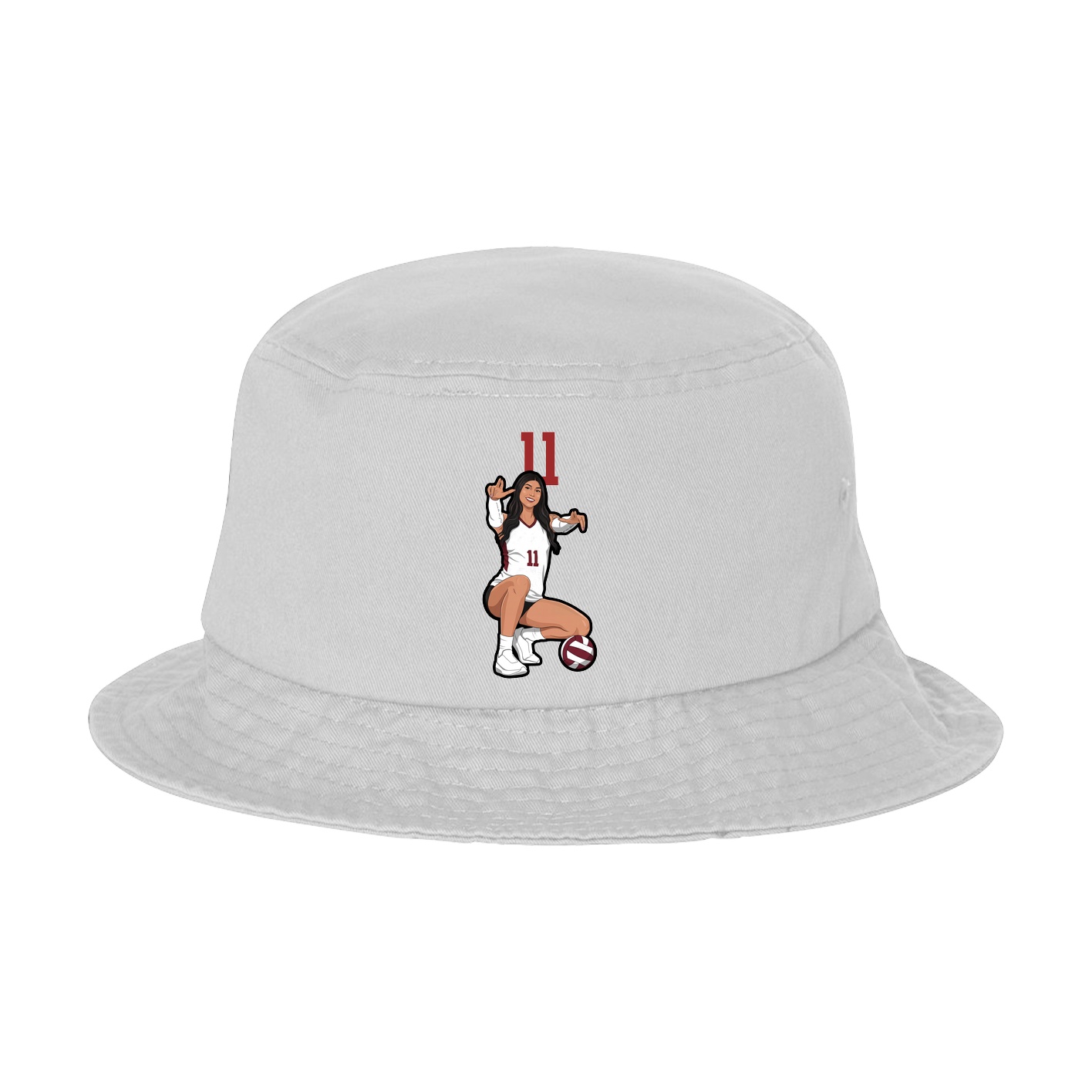 Bucket Cap — Number Top in White