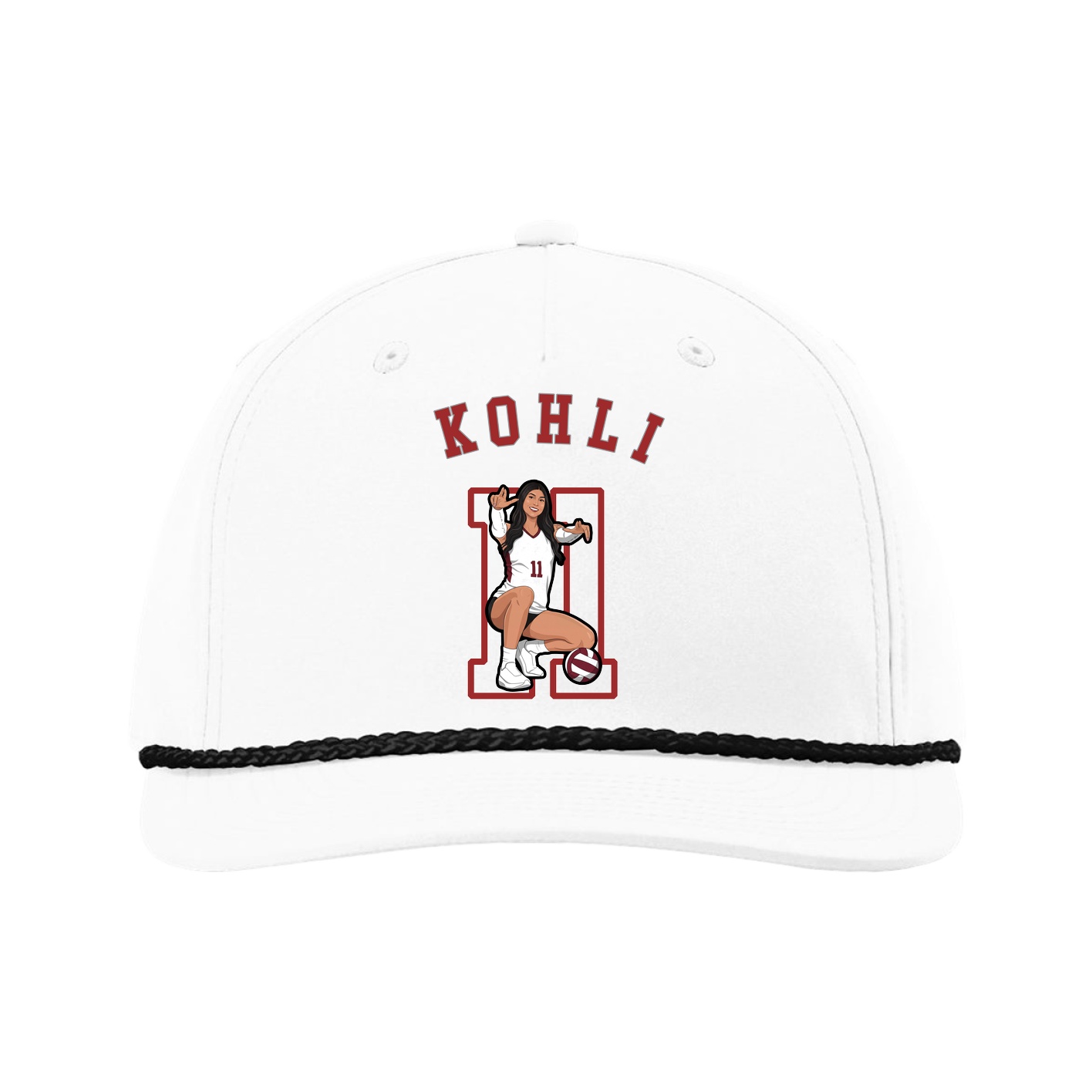 Five-Panel Classic Rope Cap — Shirsey Arch in White