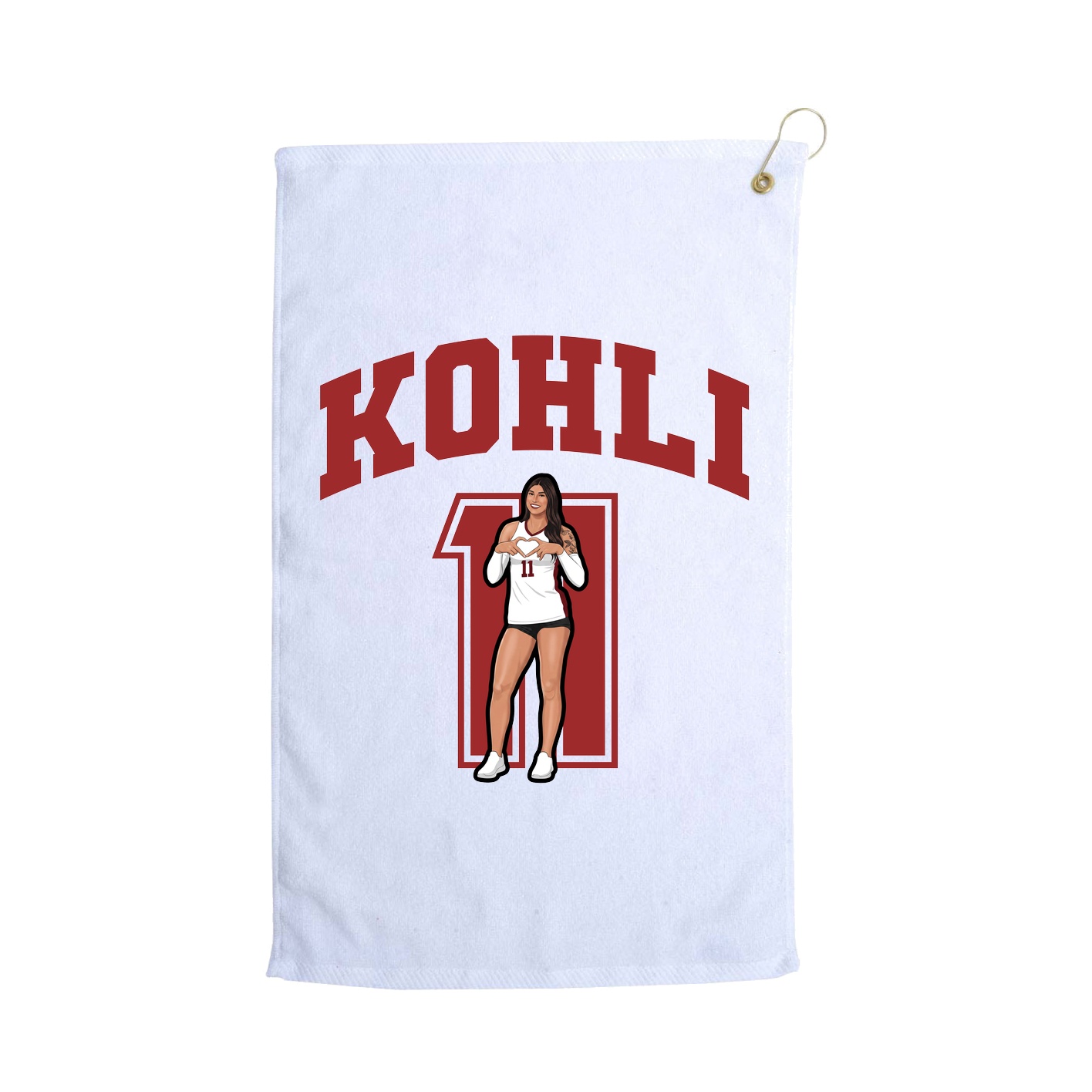 Golf Towel — Number in White