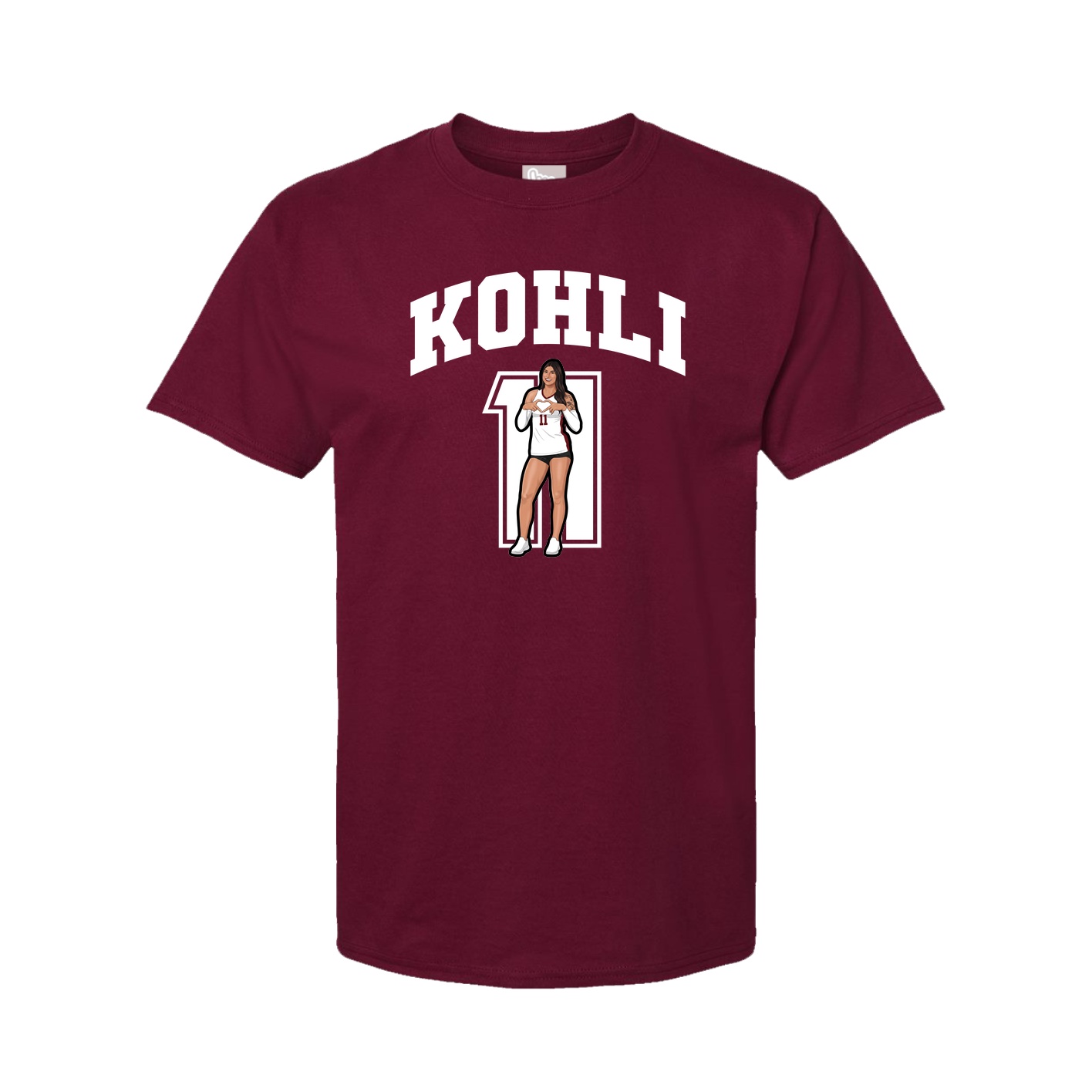 Youth Tee — Number in Cardinal