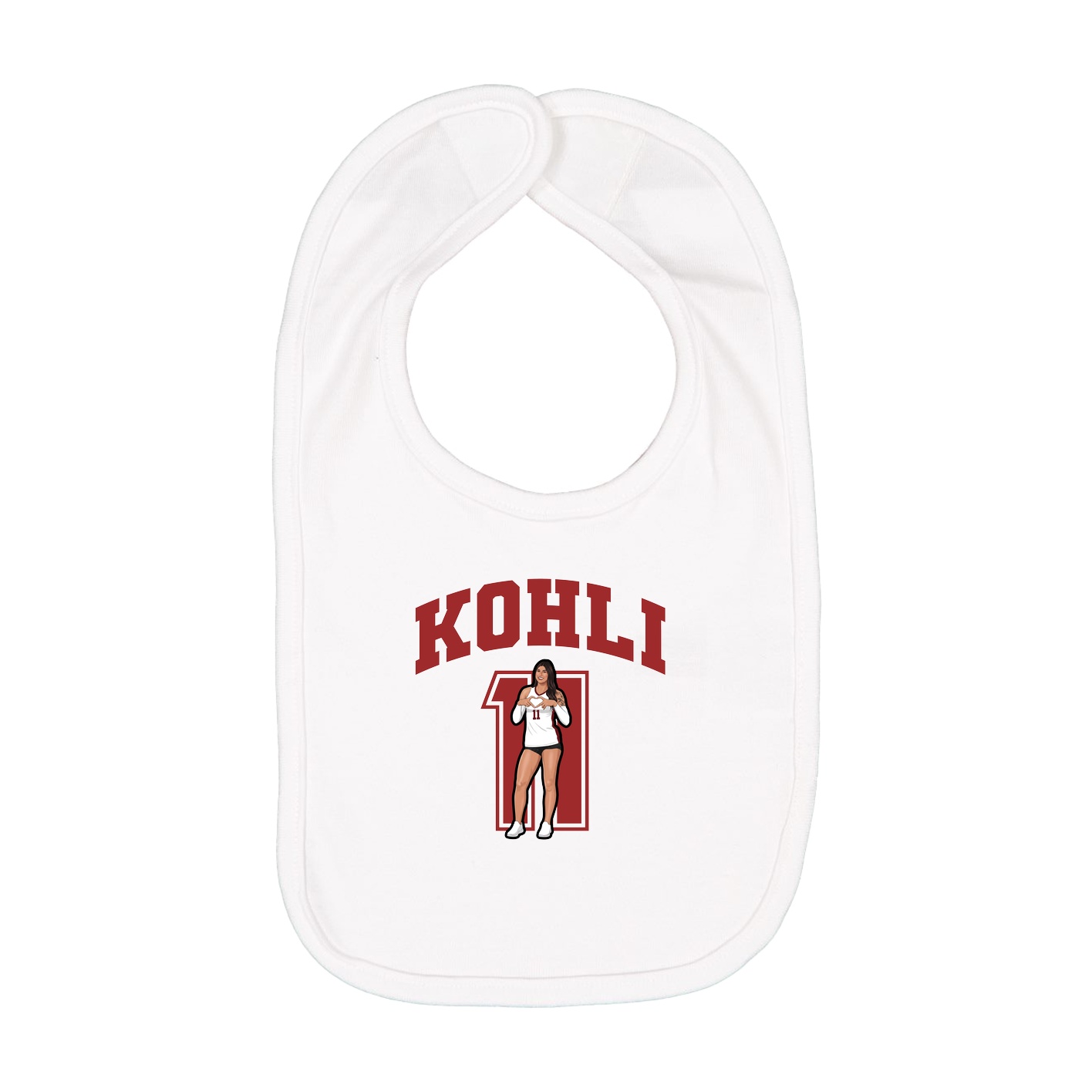 Infant Bib — Number in White