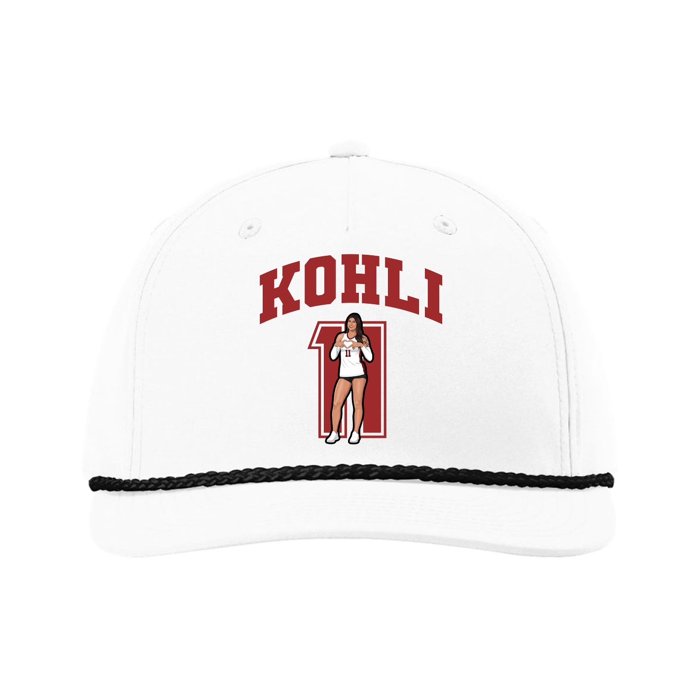 Five-Panel Classic Rope Cap — Number in White