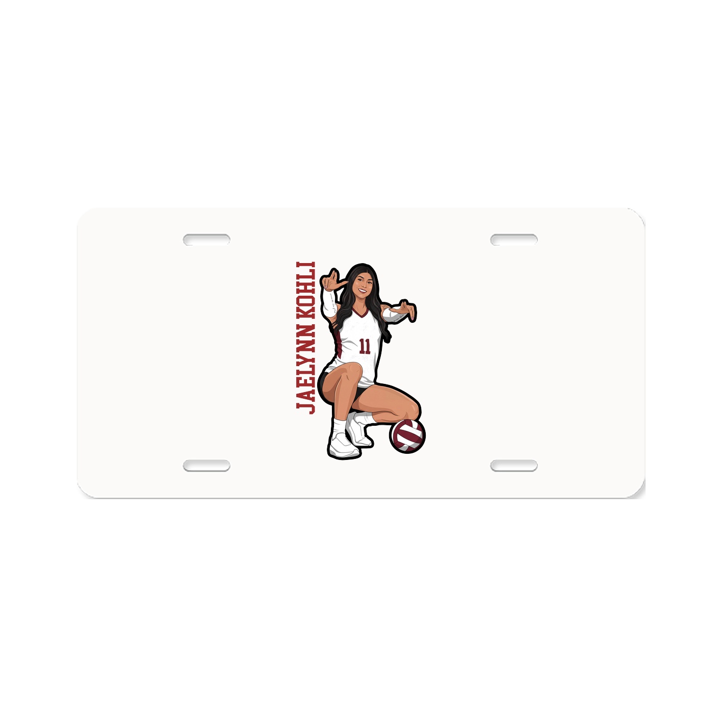 License Plate — Name Vertical in Classic