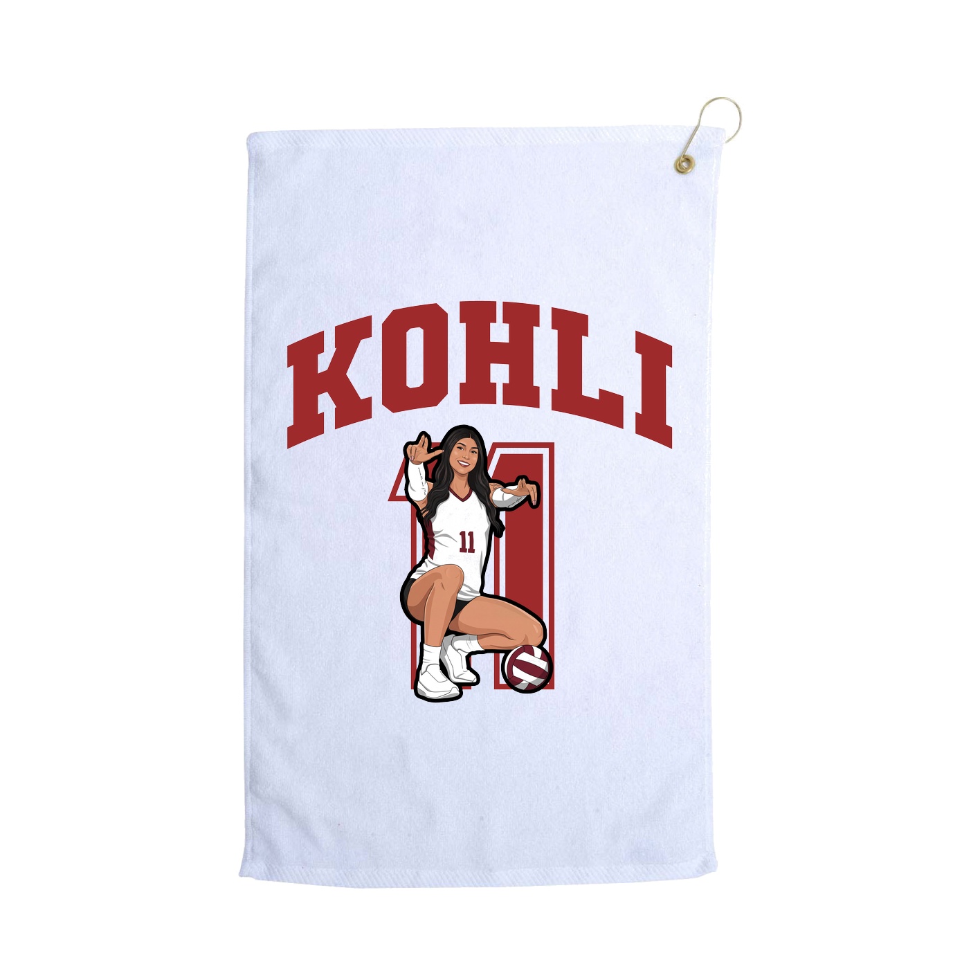 Golf Towel — Number in White