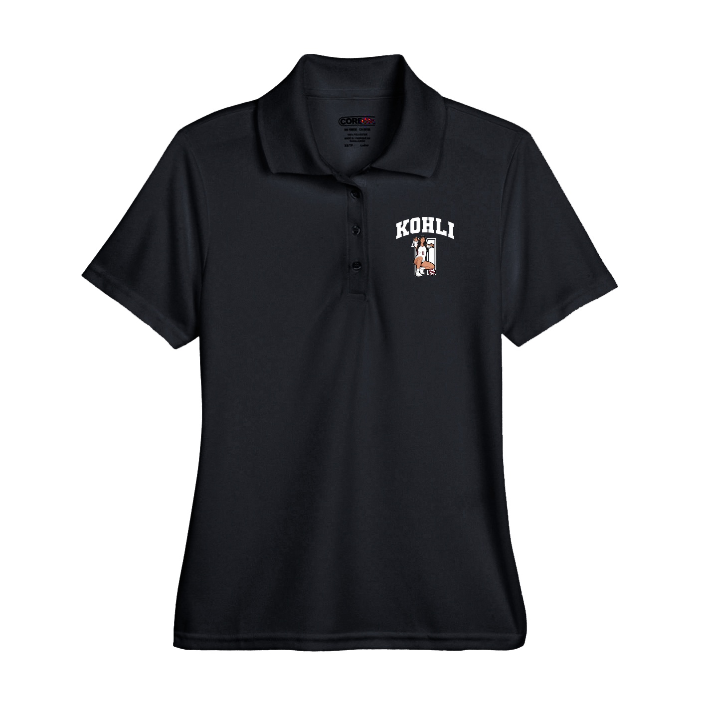 Performance Polo — Number in Black