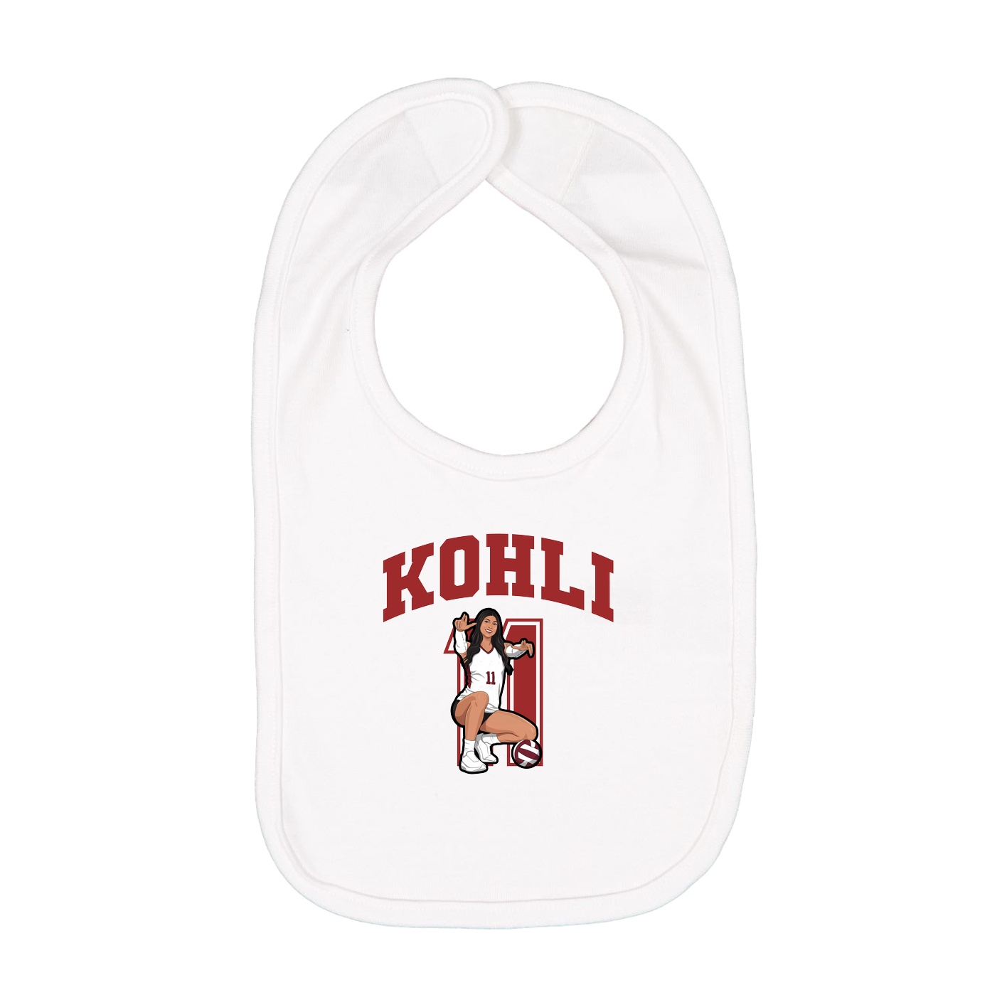 Infant Bib — Number in White