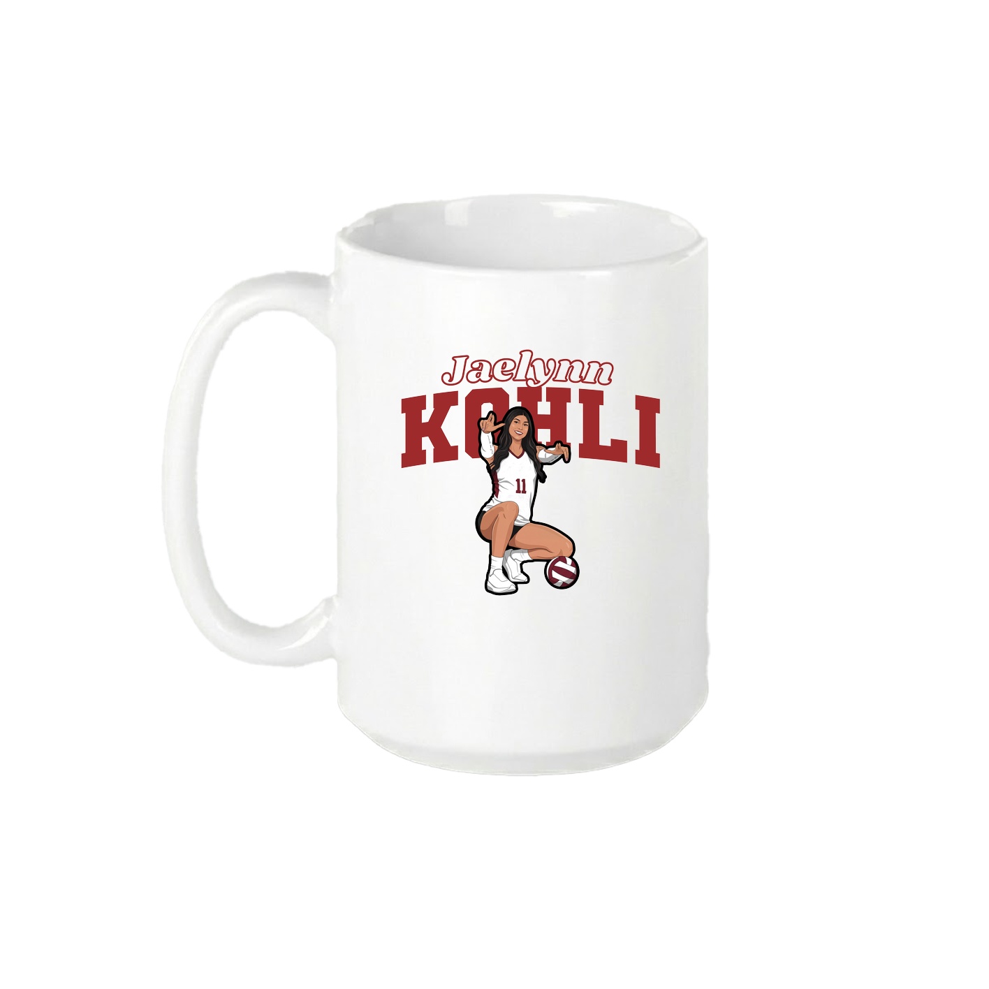 15oz Coffee Mug — Name Arch in White