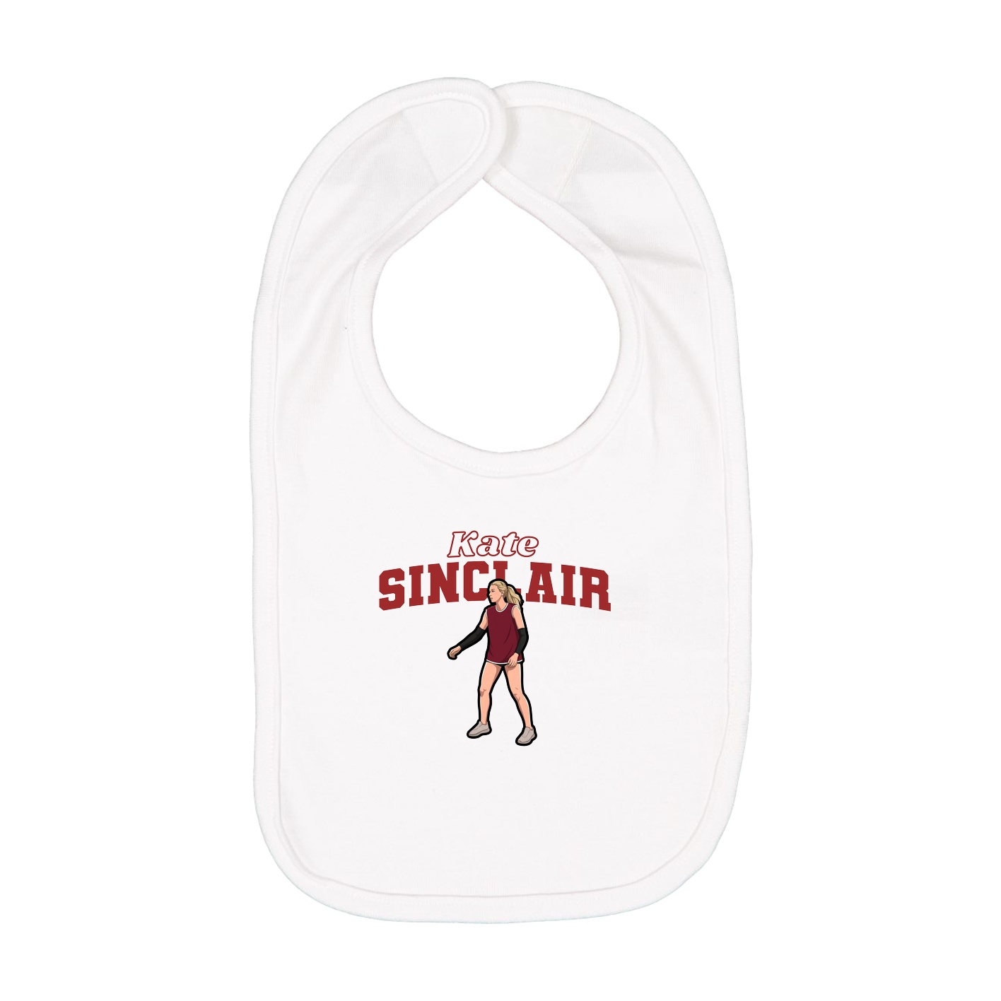 Infant Bib — Name Arch in White