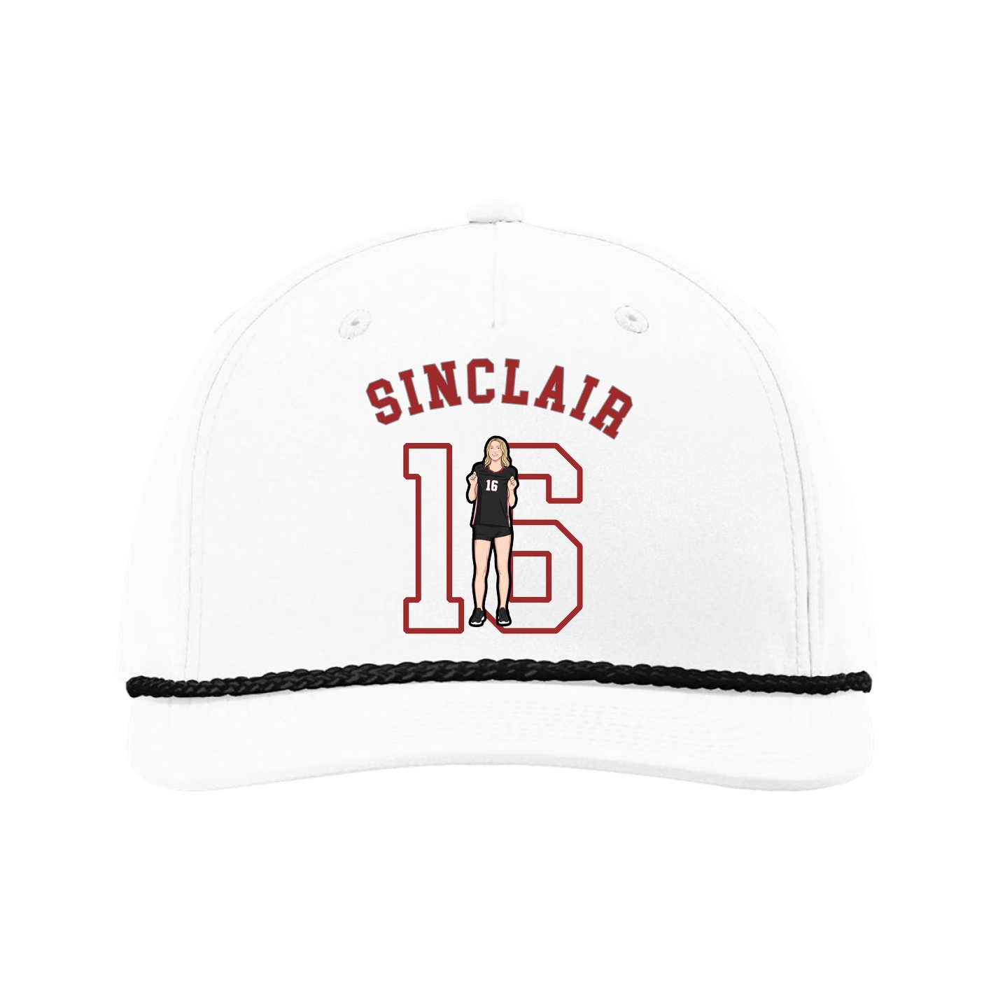 Five-Panel Classic Rope Cap — Shirsey Arch in White