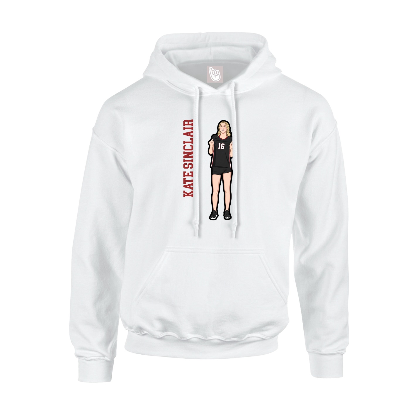 Hoodie — Name Vertical in White