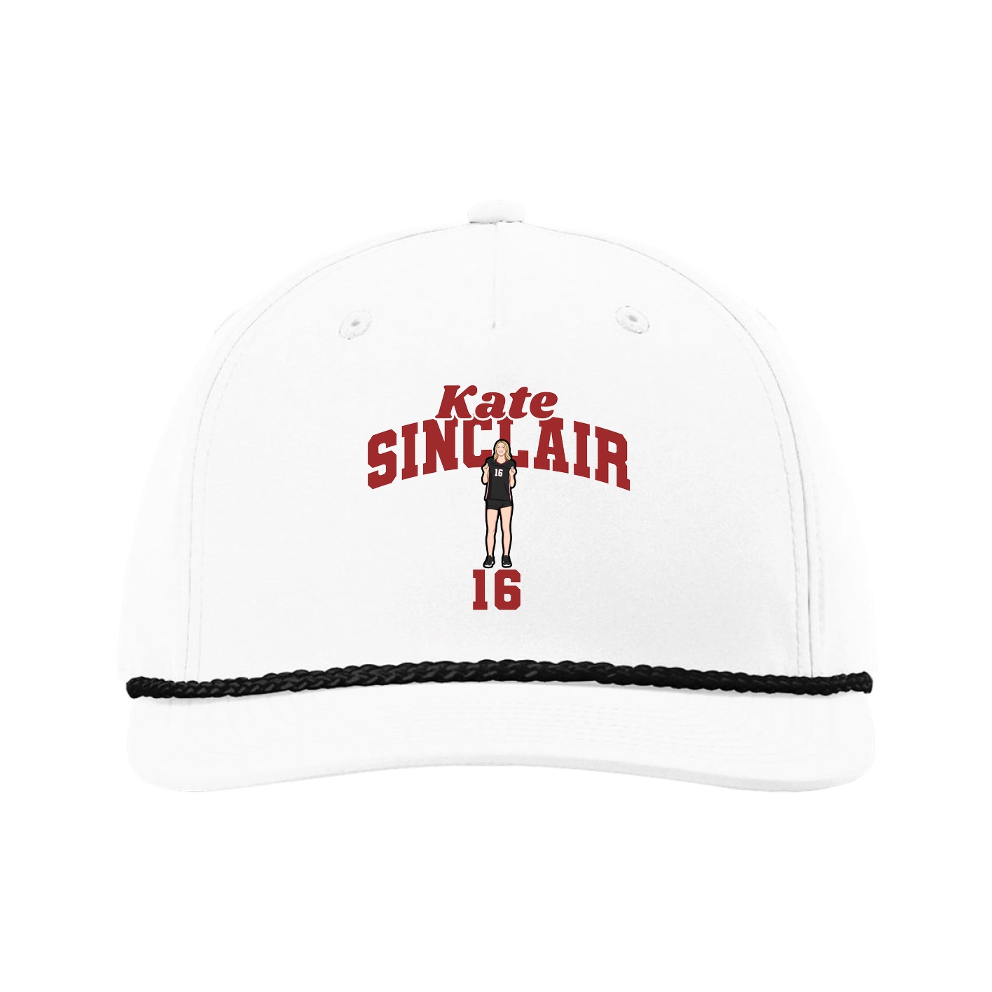 Five-Panel Classic Rope Cap — Signature Arch in White