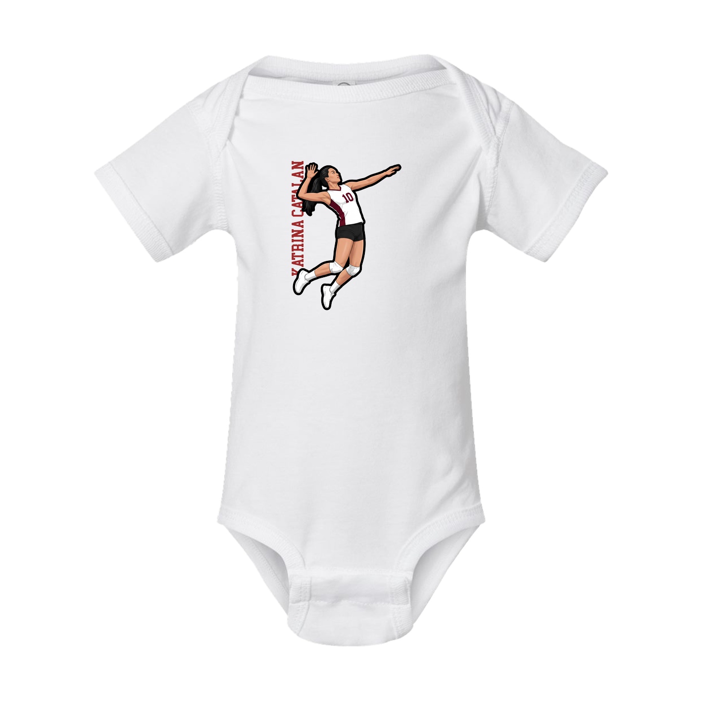 Baby Onesie — Name Vertical in White