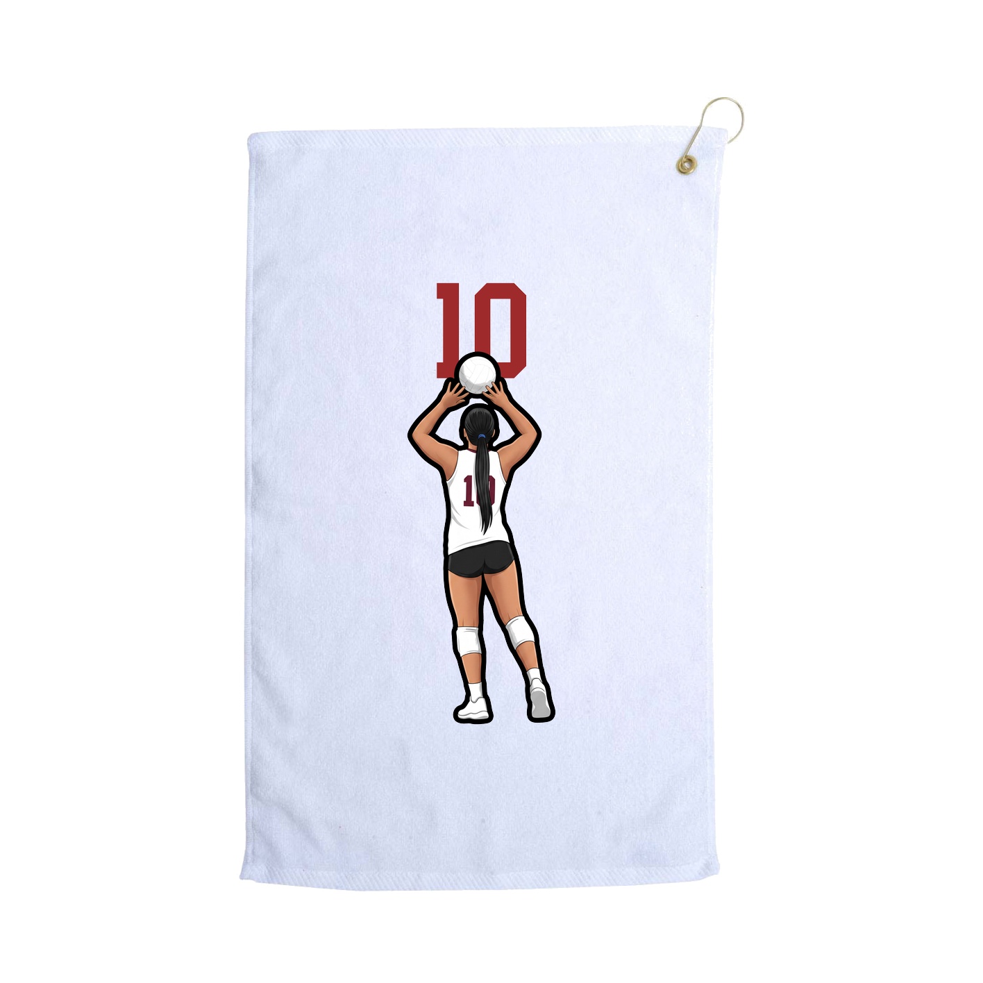 Golf Towel — Number Top in White