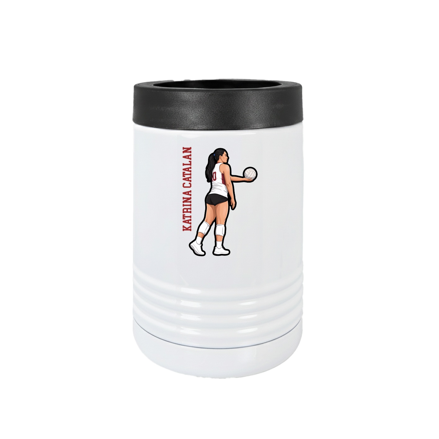 Beverage Holder — Name Vertical in White