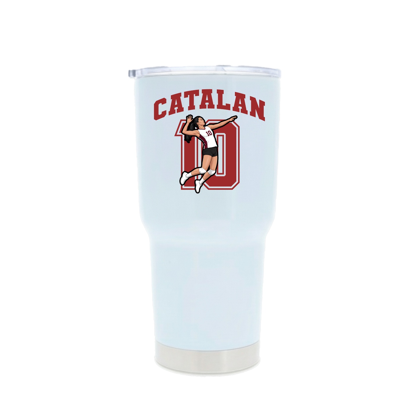 30oz Stainless Steel Tumbler — Number in White