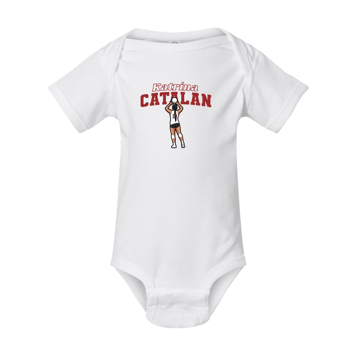Baby Onesie — Name Arch in White