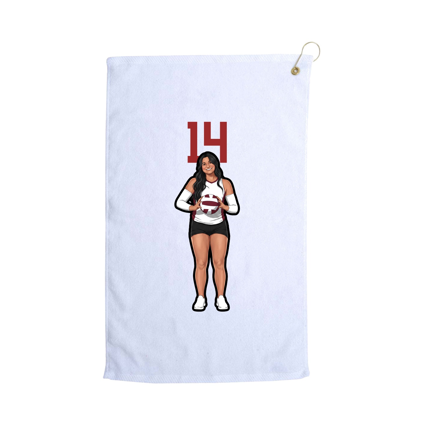Golf Towel — Number Top in White