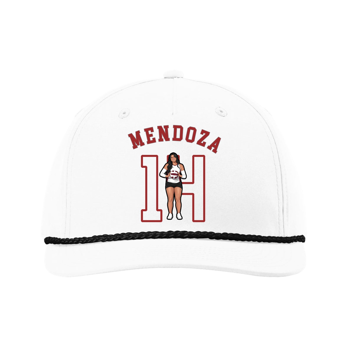 Five-Panel Classic Rope Cap — Shirsey Arch in White