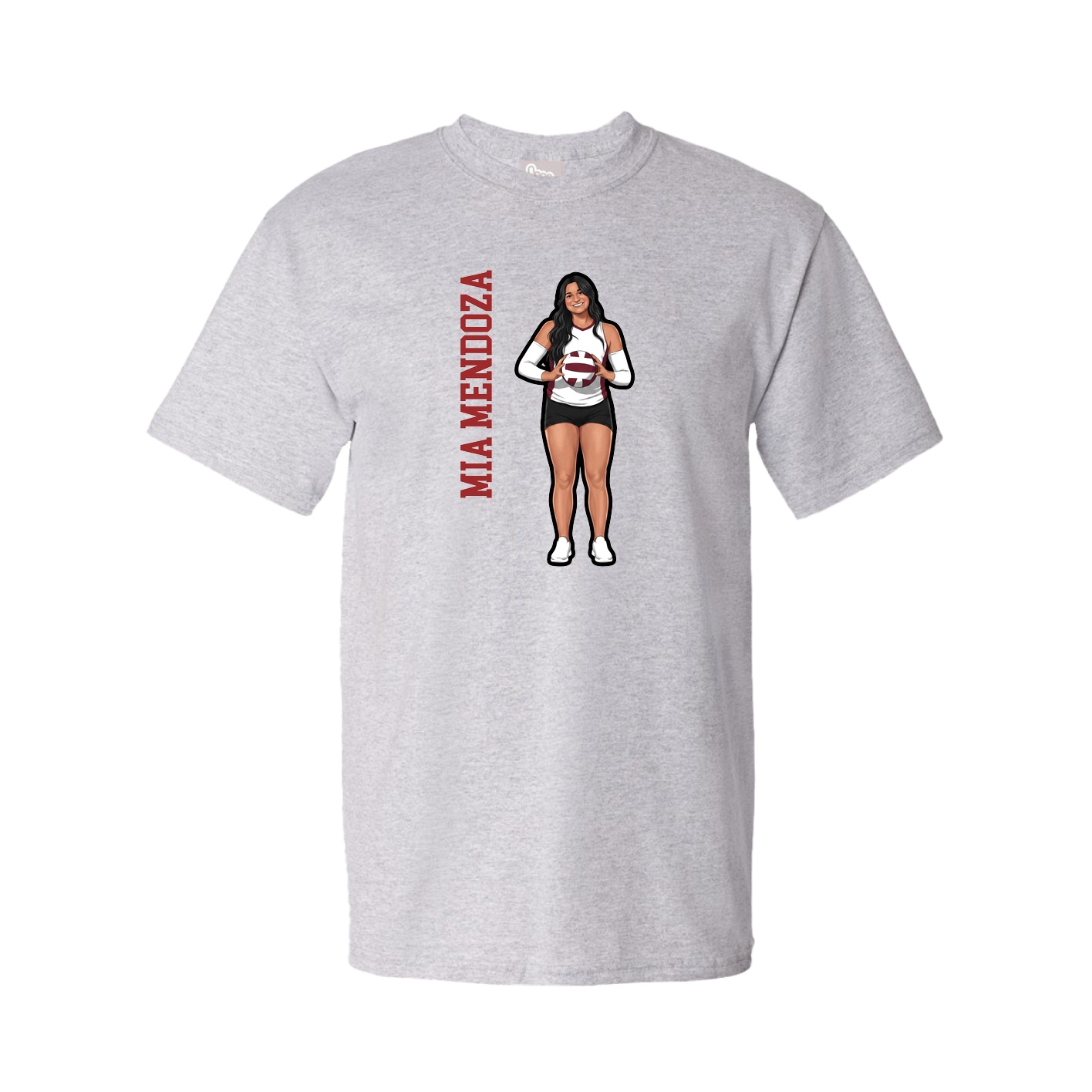 Youth Tee — Name Vertical in Grey