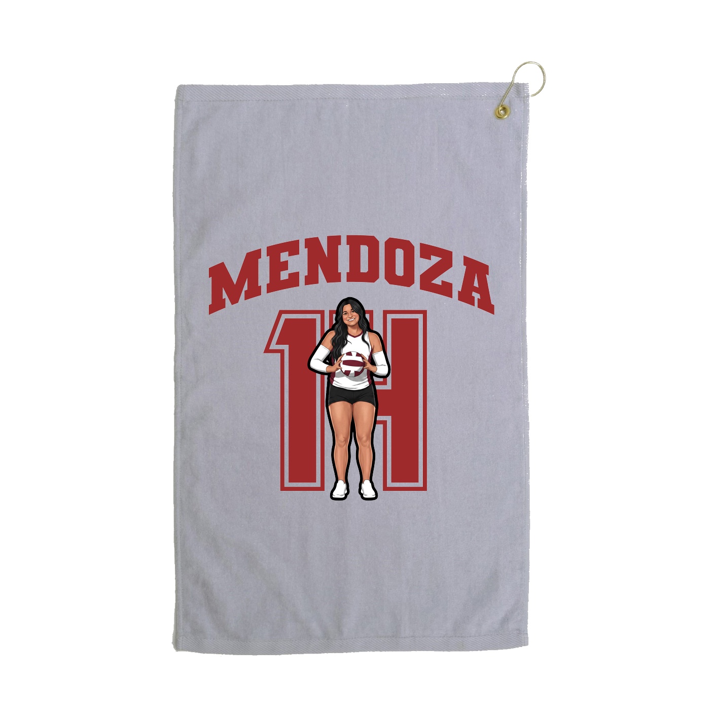 Golf Towel — Number in Grey