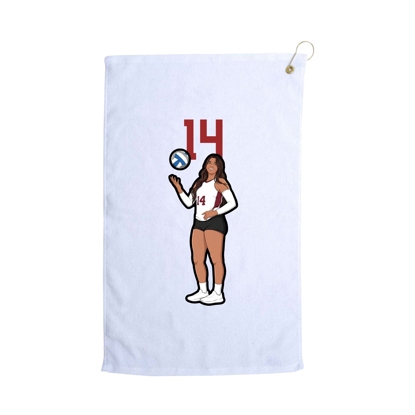 Golf Towel — Number Top in White