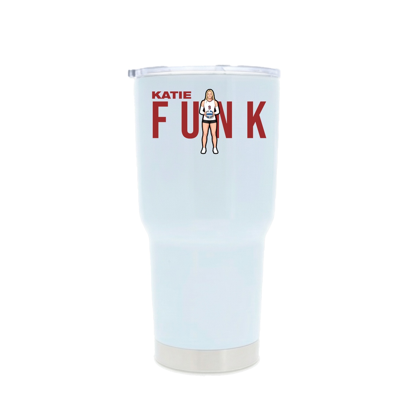 30oz Stainless Steel Tumbler — Player Name in White