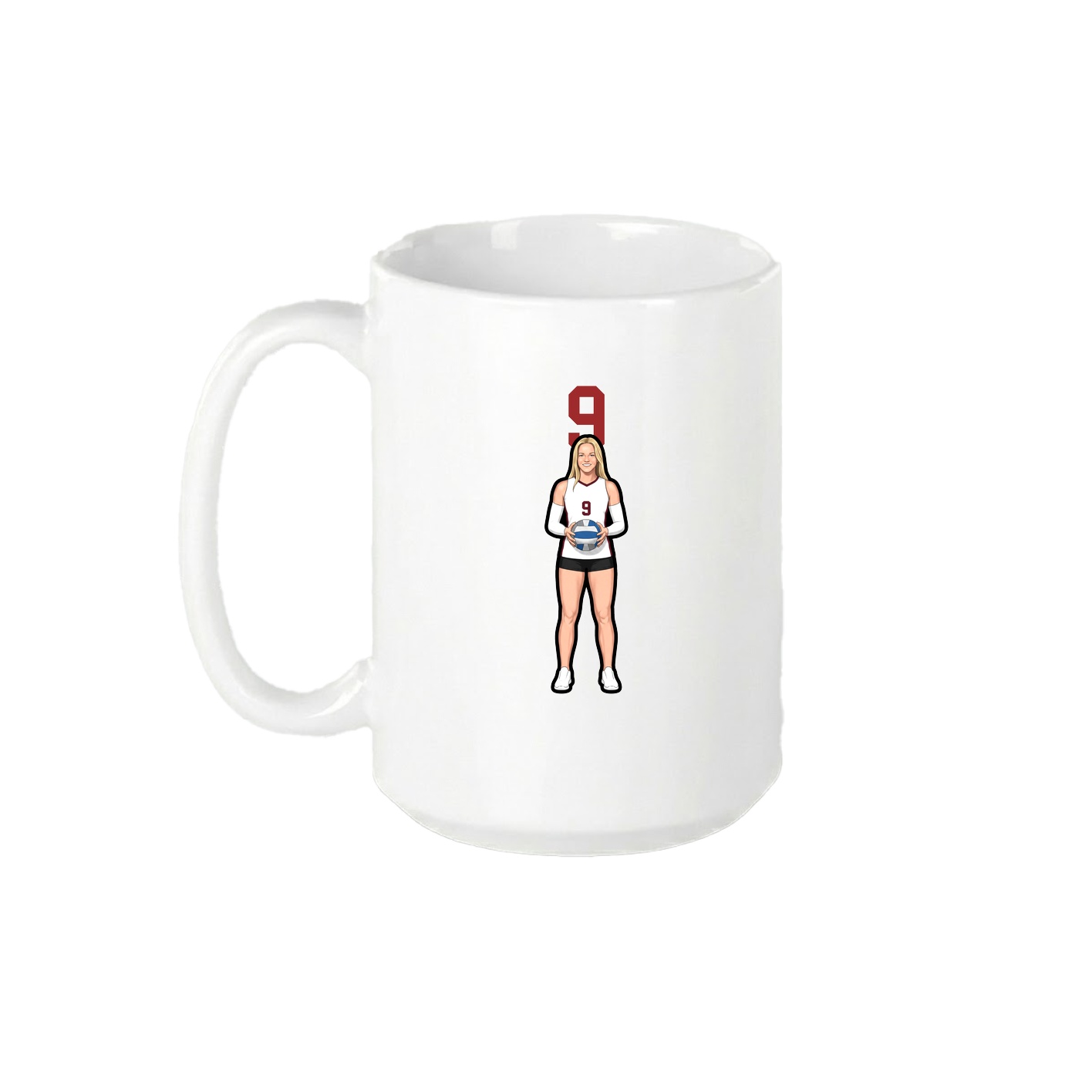 15oz Coffee Mug — Number Top in White