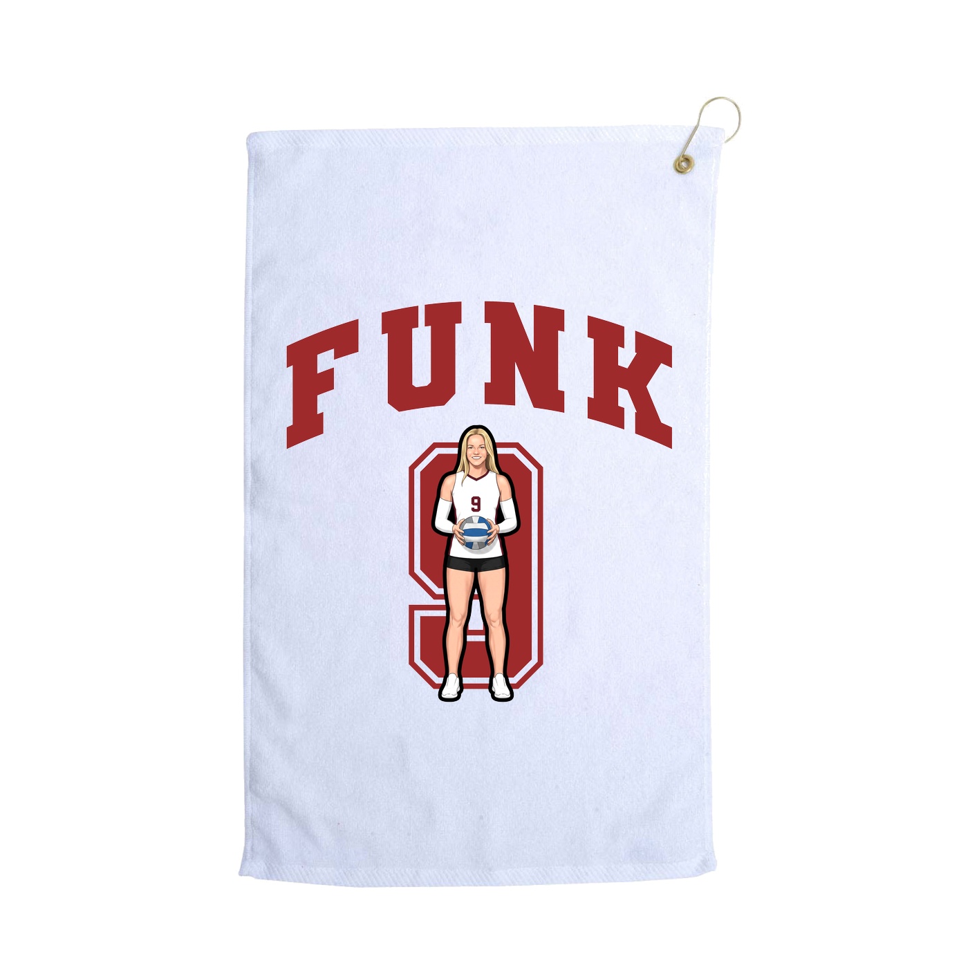 Golf Towel — Number in White