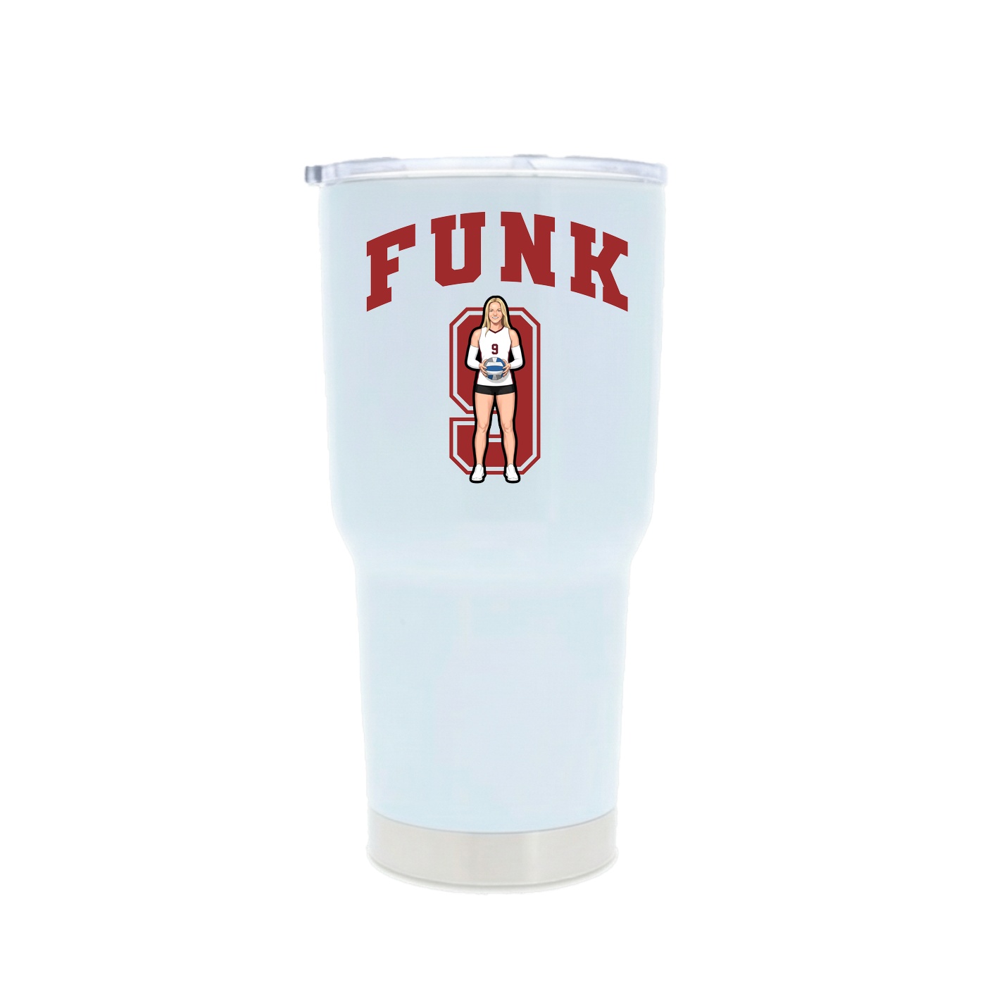 30oz Stainless Steel Tumbler — Number in White