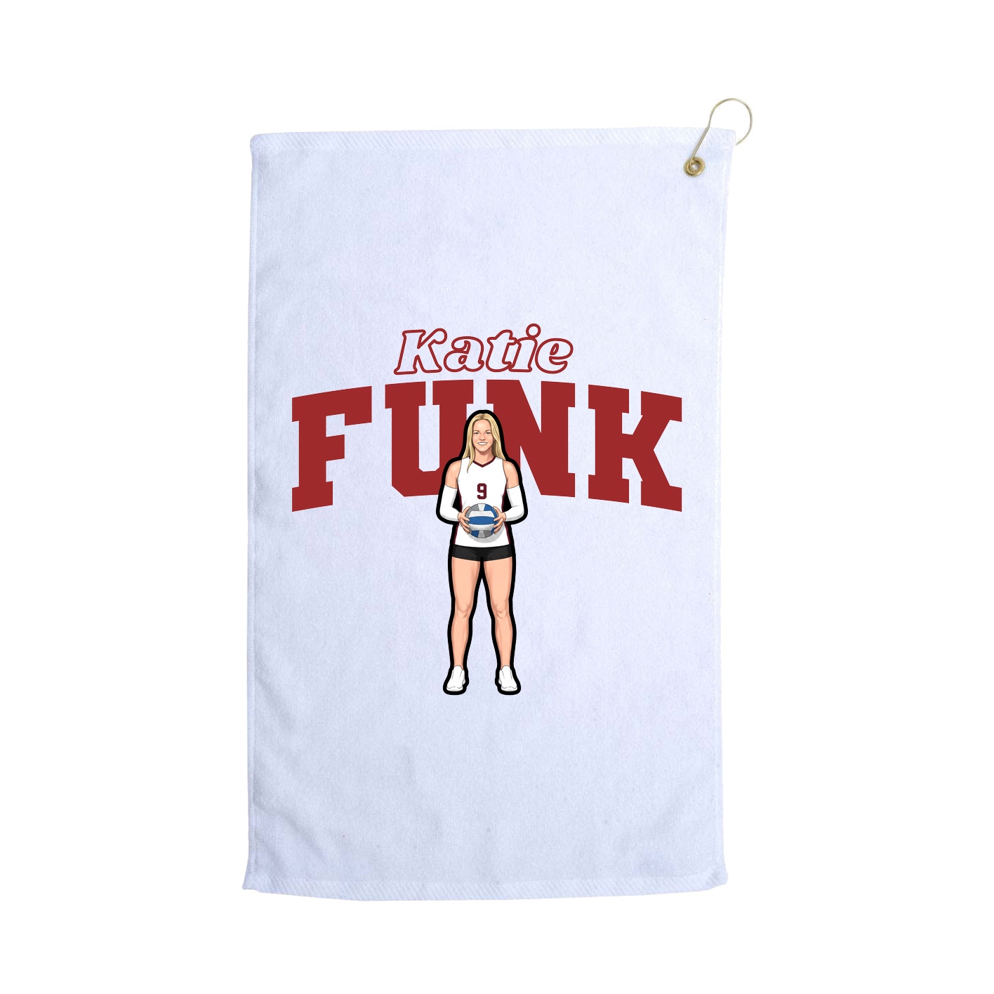 Golf Towel — Name Arch in White