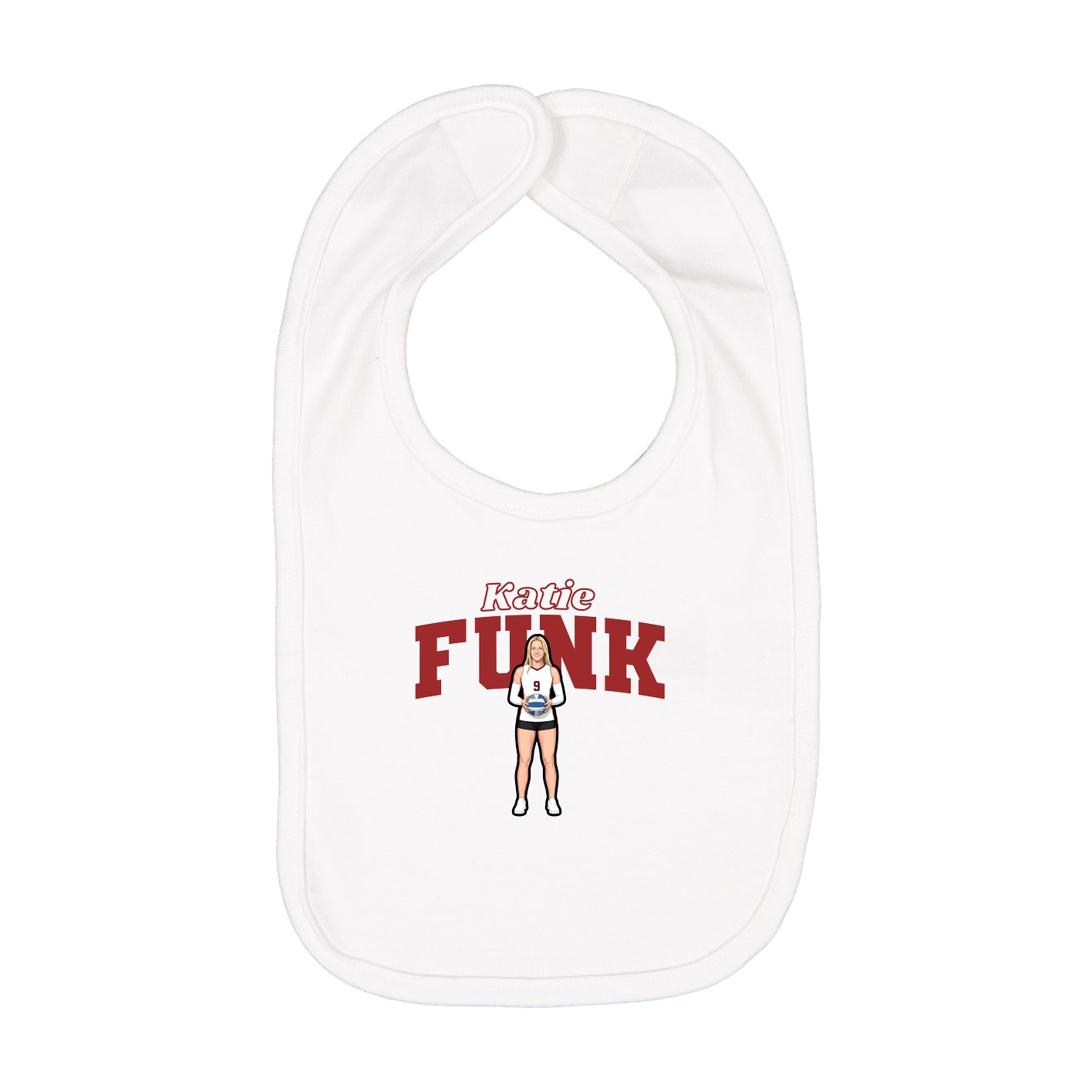 Infant Bib — Name Arch in White