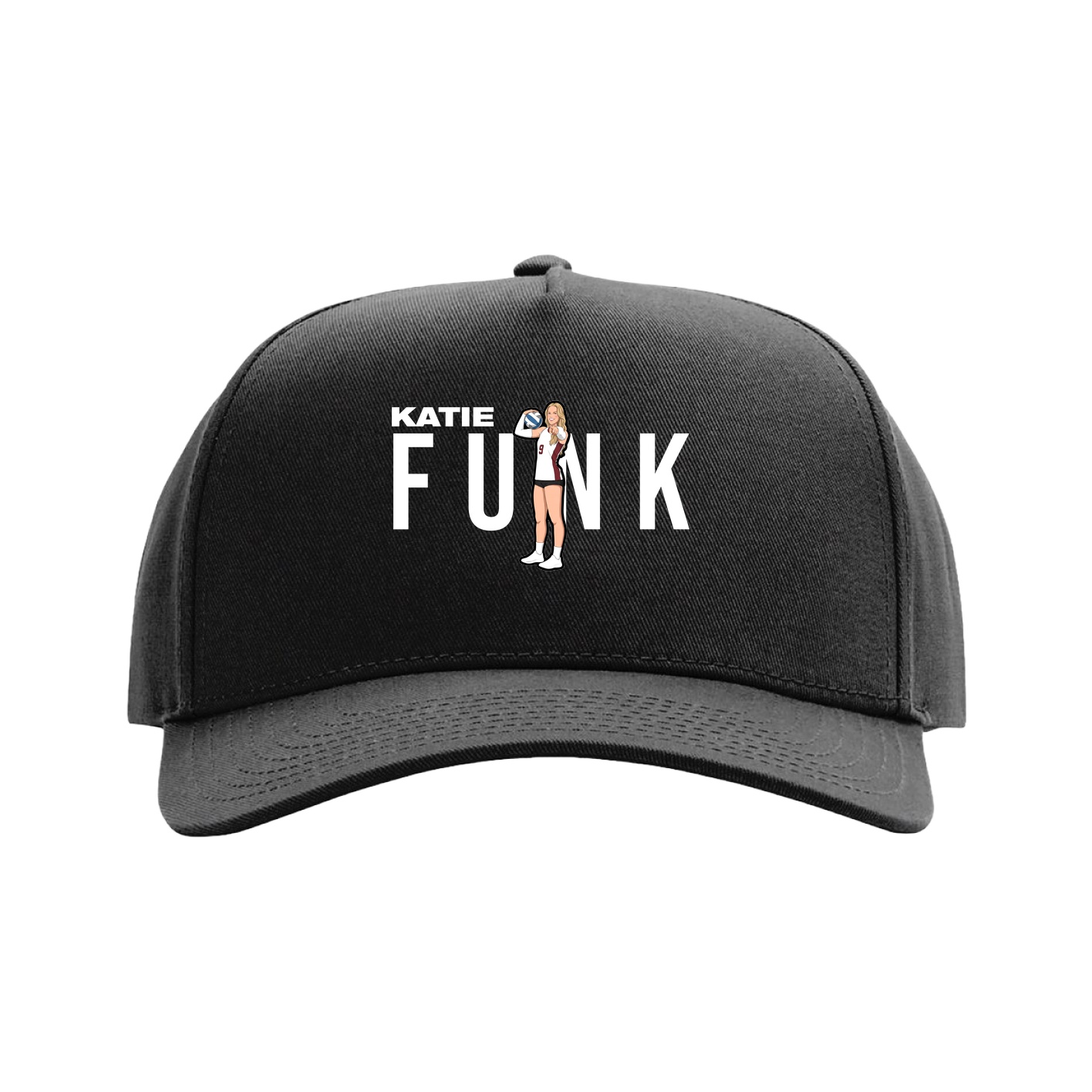 Full Fabric Five-Panel Champ Cap — Player Name in Black