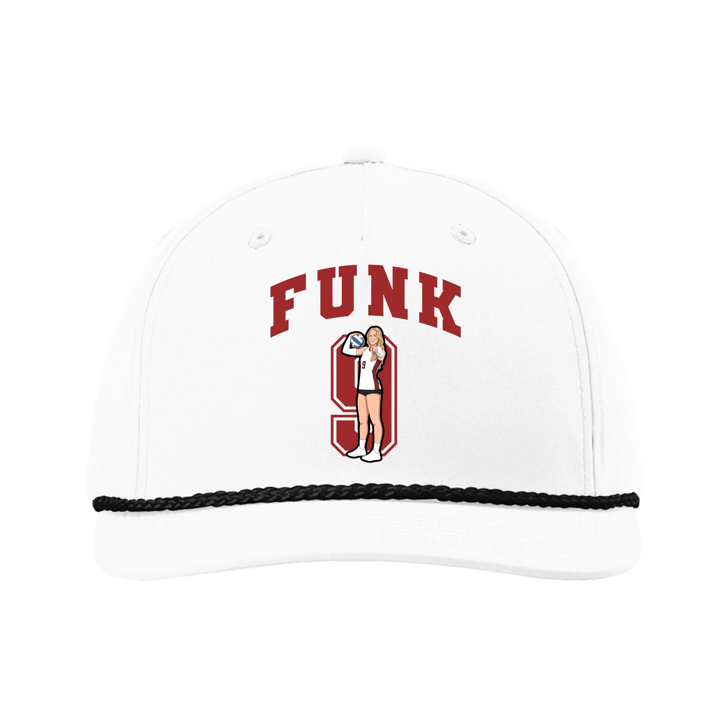 Five-Panel Classic Rope Cap — Number in White