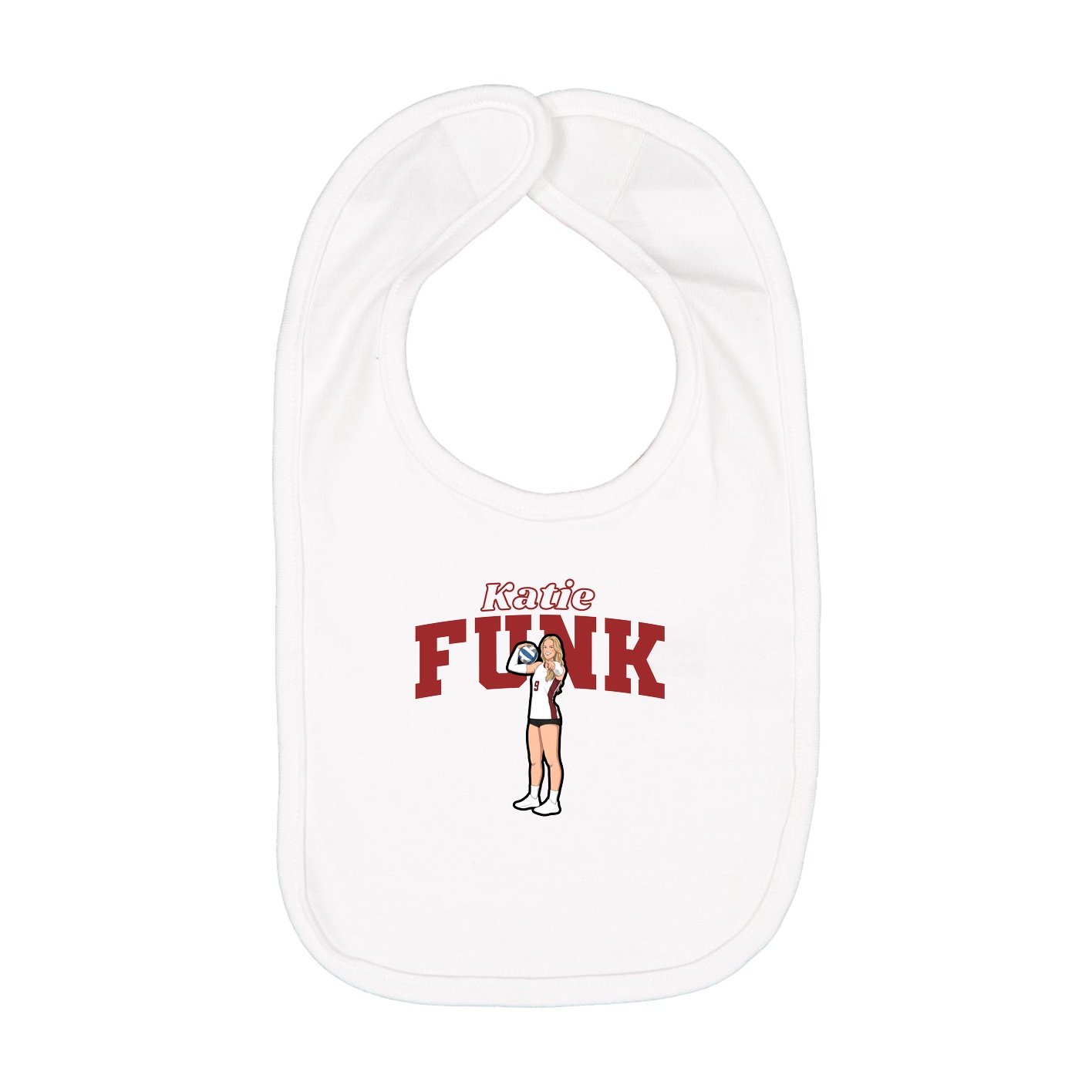 Infant Bib — Name Arch in White